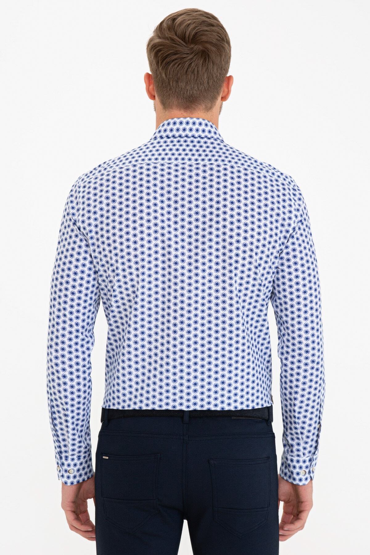 پیراهن مردانه آبی سرمه ای پیرکاردین | G021SZ004.000.1206898 اورجینال - تصویر 3