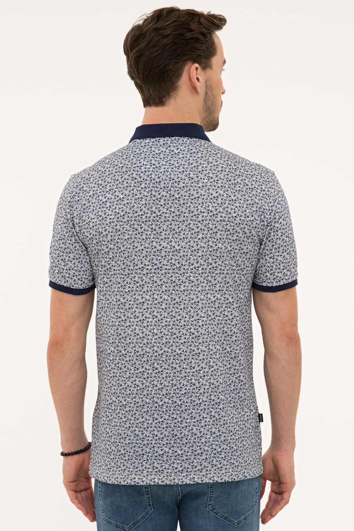 تیشرت مردانه آبی سرمه ای پیرکاردین | G021GL011.000.1072701 اورجینال - تصویر 3