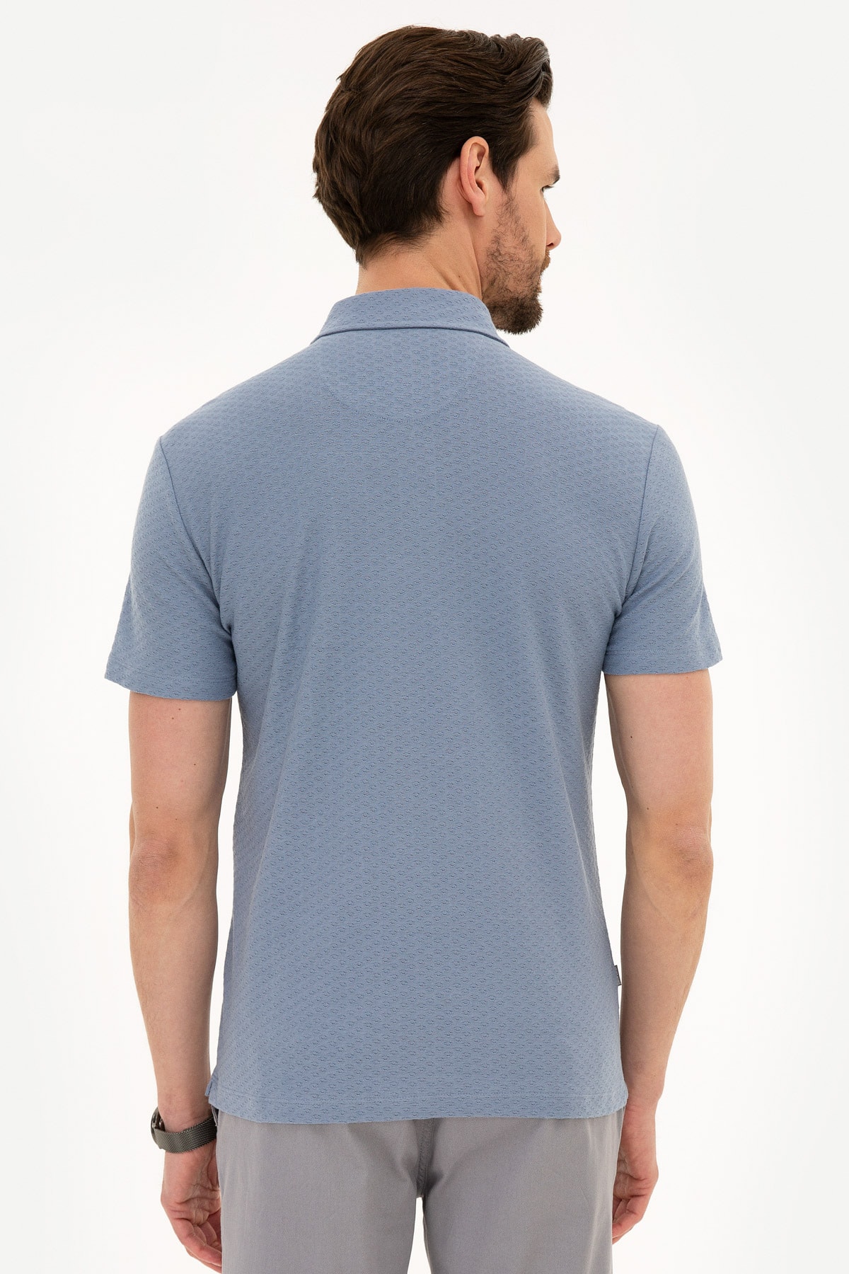 تیشرت مردانه صورتی پیرکاردین | G021SZ011.000.978004.VR034 اورجینال - تصویر 3