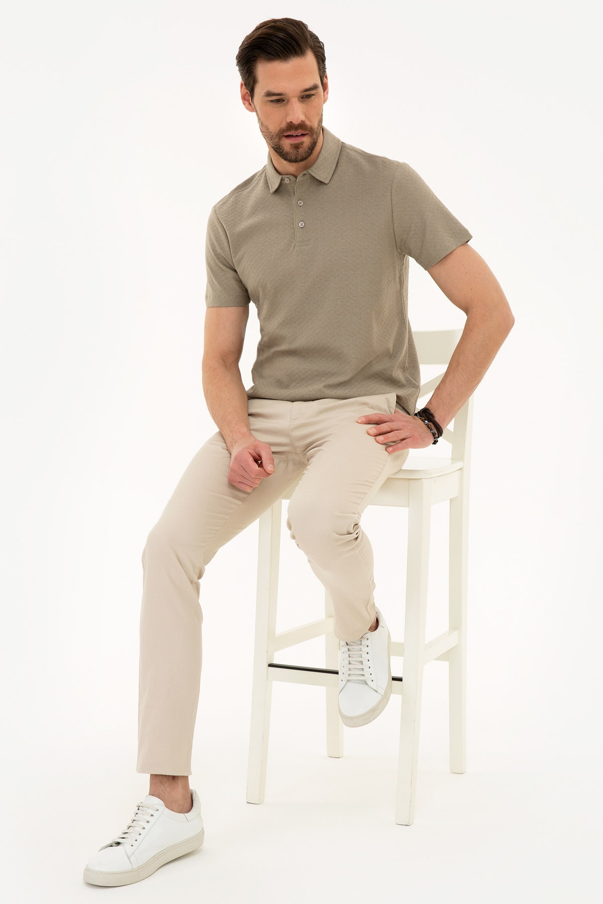 تیشرت مردانه خاکستری پیرکاردین | G021SZ011.000.978004.VR080 اورجینال - تصویر 3