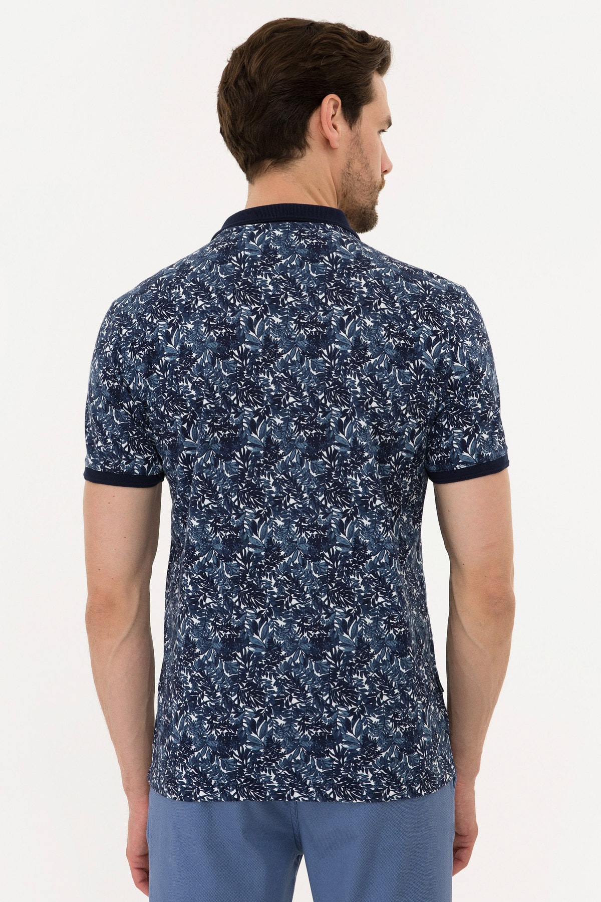 تیشرت مردانه آبی سرمه ای پیرکاردین | G021GL011.000.990800.VR033 اورجینال - تصویر 4