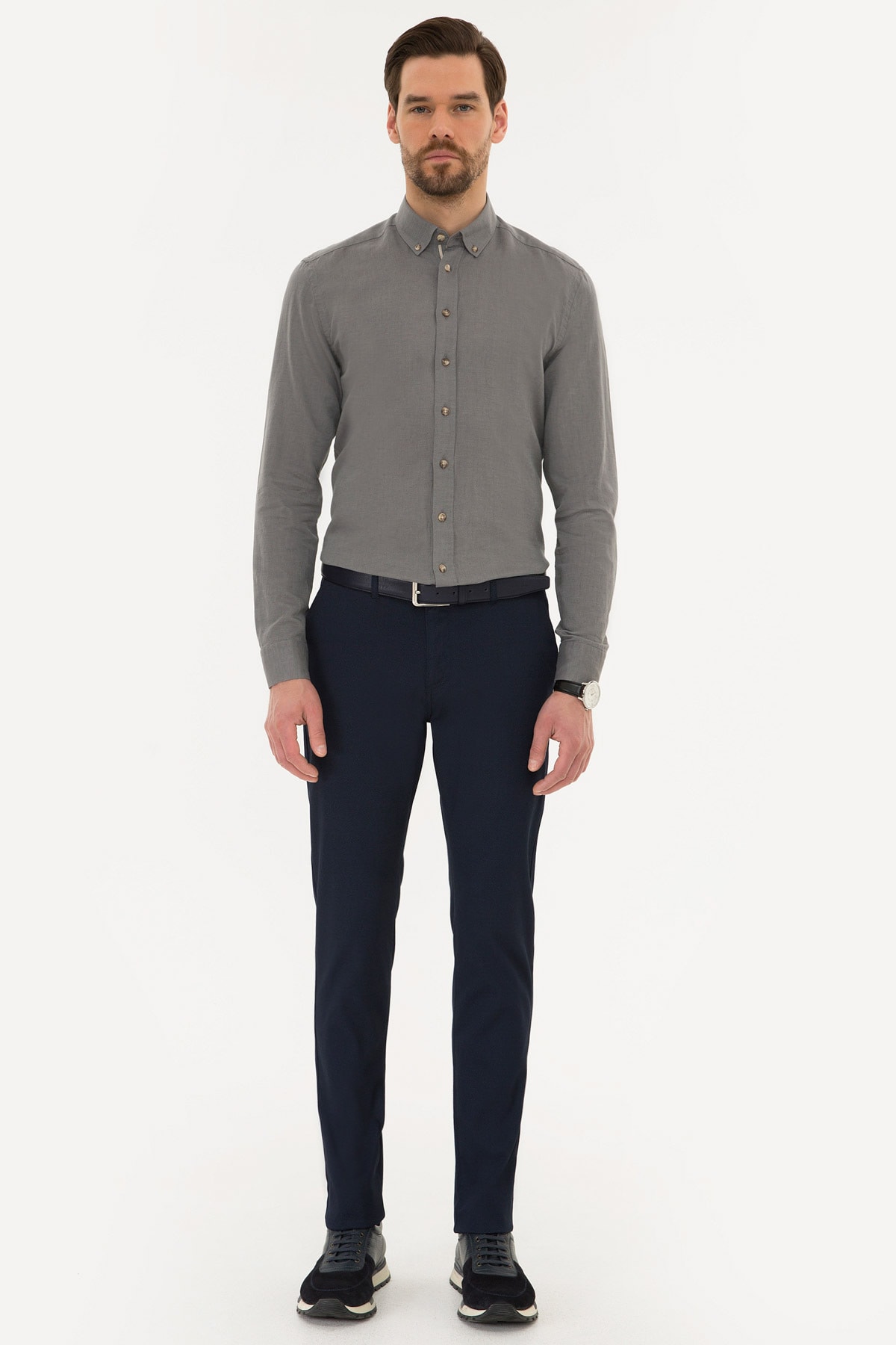 پیراهن مردانه راسته آستین بلند | پیر کاردین Pierre Cardin G021SZ004.000.997236.VR024 - تصویر 4