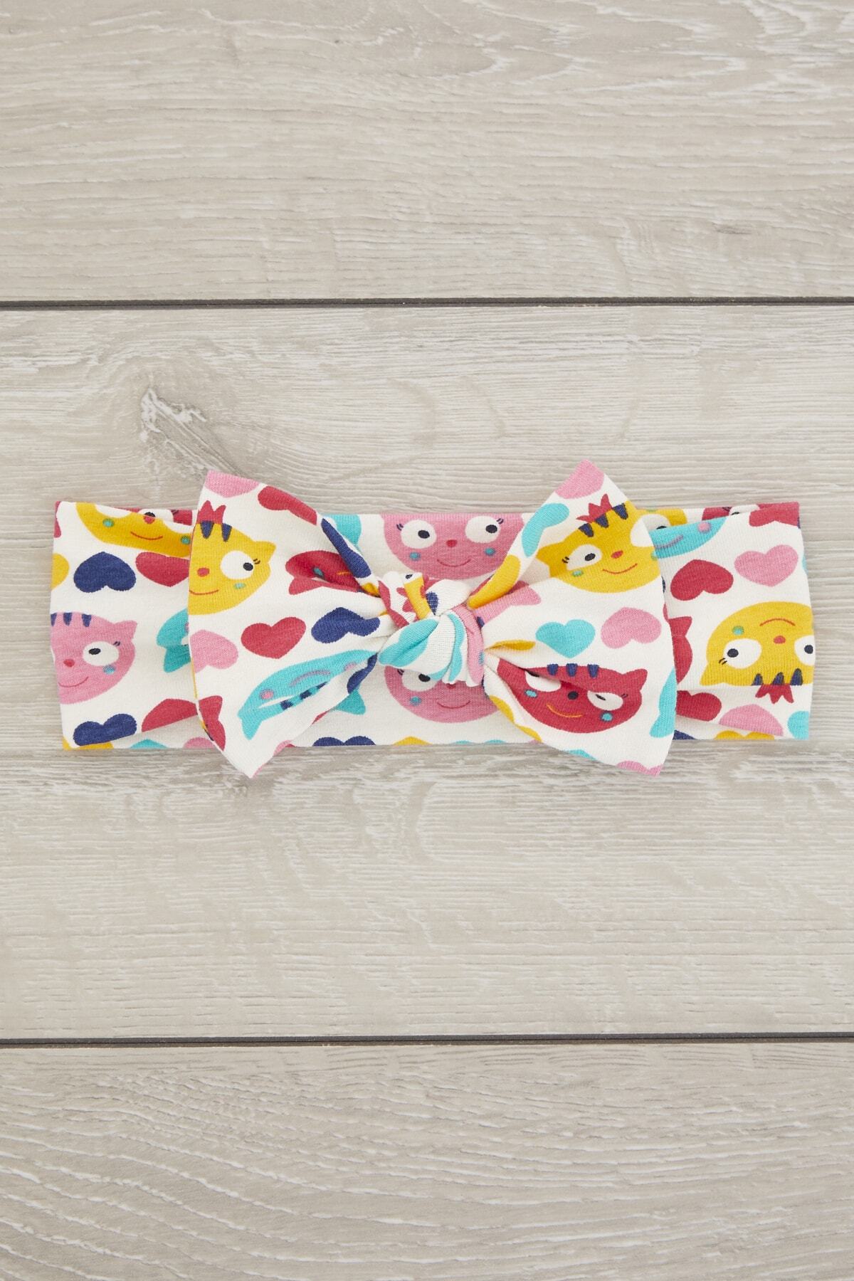 El Yapımı Yumuşak Fiyonk Bağlamalı Doğal Pamuklu Penye Bebek Çocuk Kız Bandana GÖKKUŞAĞI SERİSİ 5