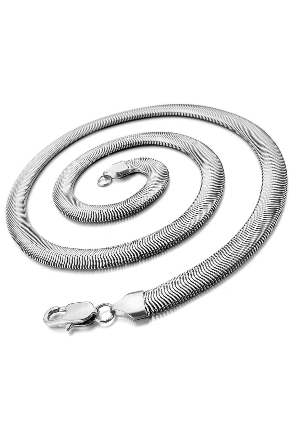 erkek celik kolye zincir yilan snake kalin model yassi 5 mm 60 cm