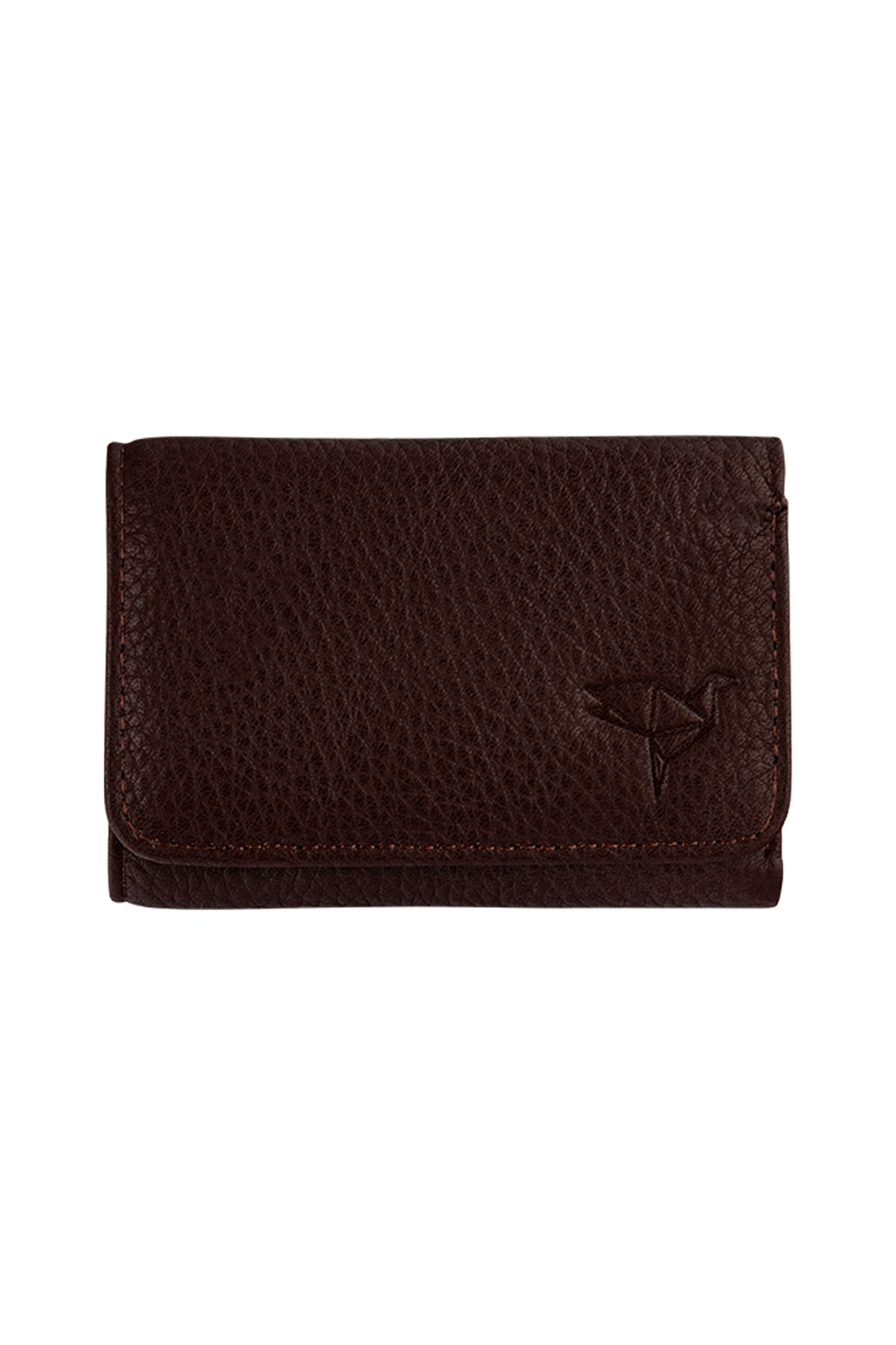 Women's Brown Zeus Genuine Leather Mini Coin-Eyed Wallet