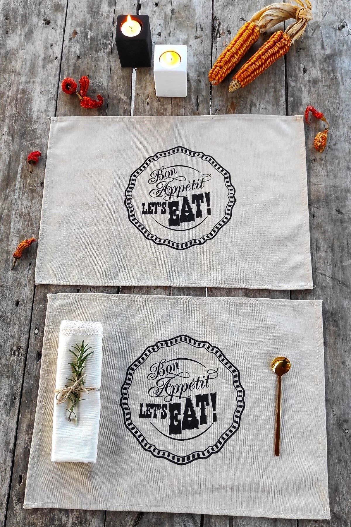 Esafe Home-Bon Appetit - 8 Person Linen Fabric American Service Docket Small Plain Cut 2