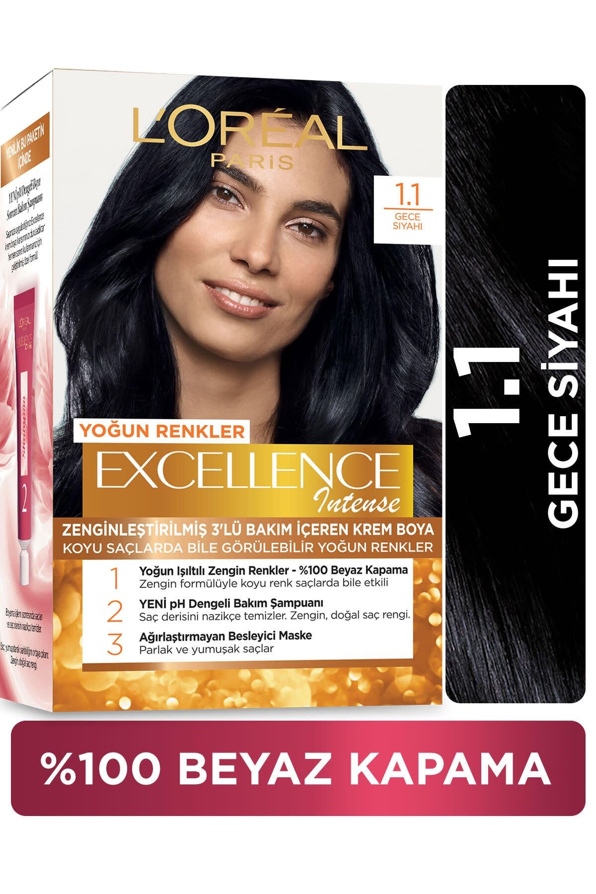 l oreal paris excellence intense sac boyasi 1 1 gece siyahi fiyati yorumlari trendyol