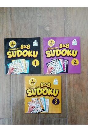 Sudoku Kitap Seti 8x8 - 3 Kitap 7 Yaş + gazikirtasiye8x8