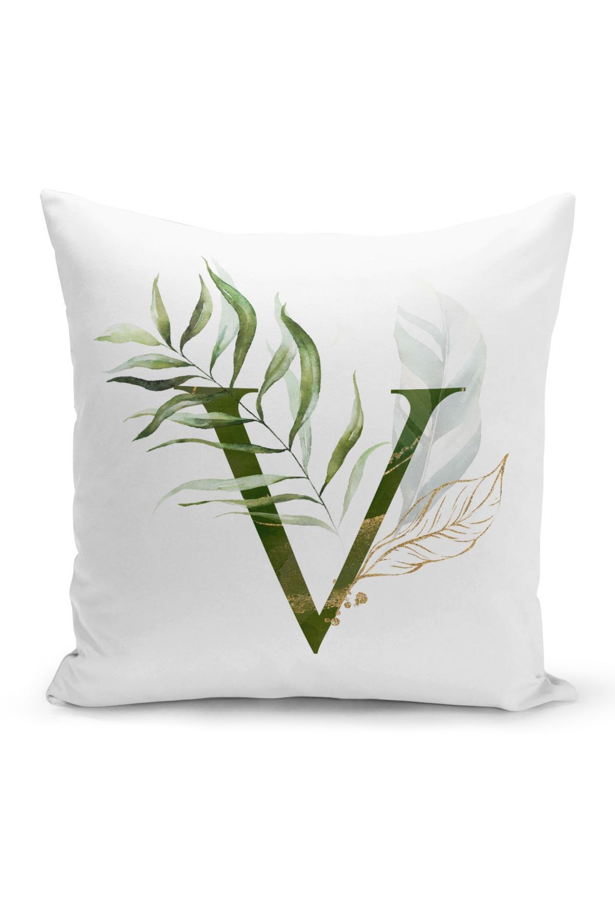 Filamente Double Sided Digital Printing Throw Pillow Case Letter V