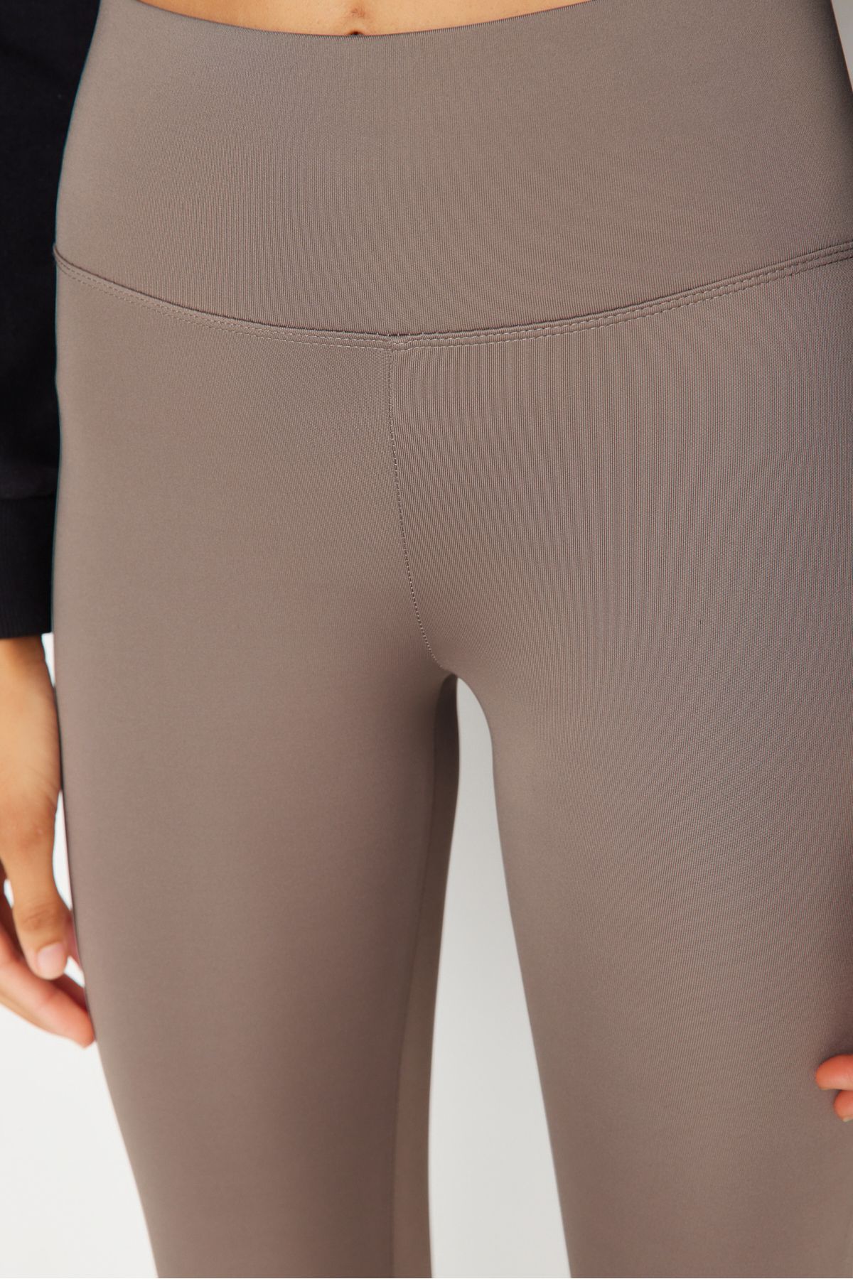 Trendyol Collection-Jambiere de sport tricotate pe lungime întreagă, elastică cu talie lată de nurcă TWOAW21TA0029 4