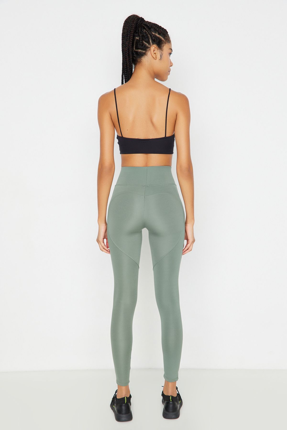 Trendyol Collection-Khakifarbene Push-up-Sportleggings in voller Länge aus Strick TWOAW21TA0030 5