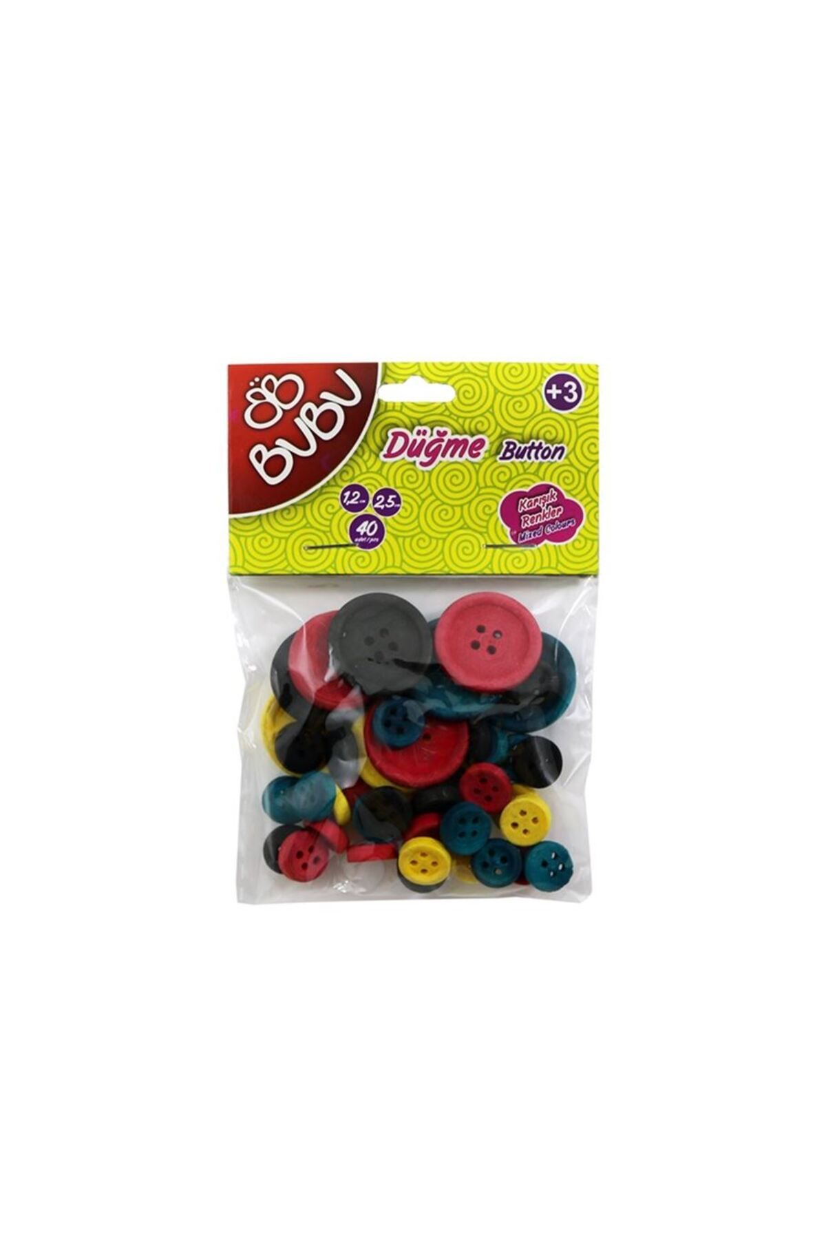 Bubu-العلامة التجارية Hs0007 - مجموعة قرطاسية مكونة من 40 قطعة، 1-2 سم وزر 2.5 سم 2