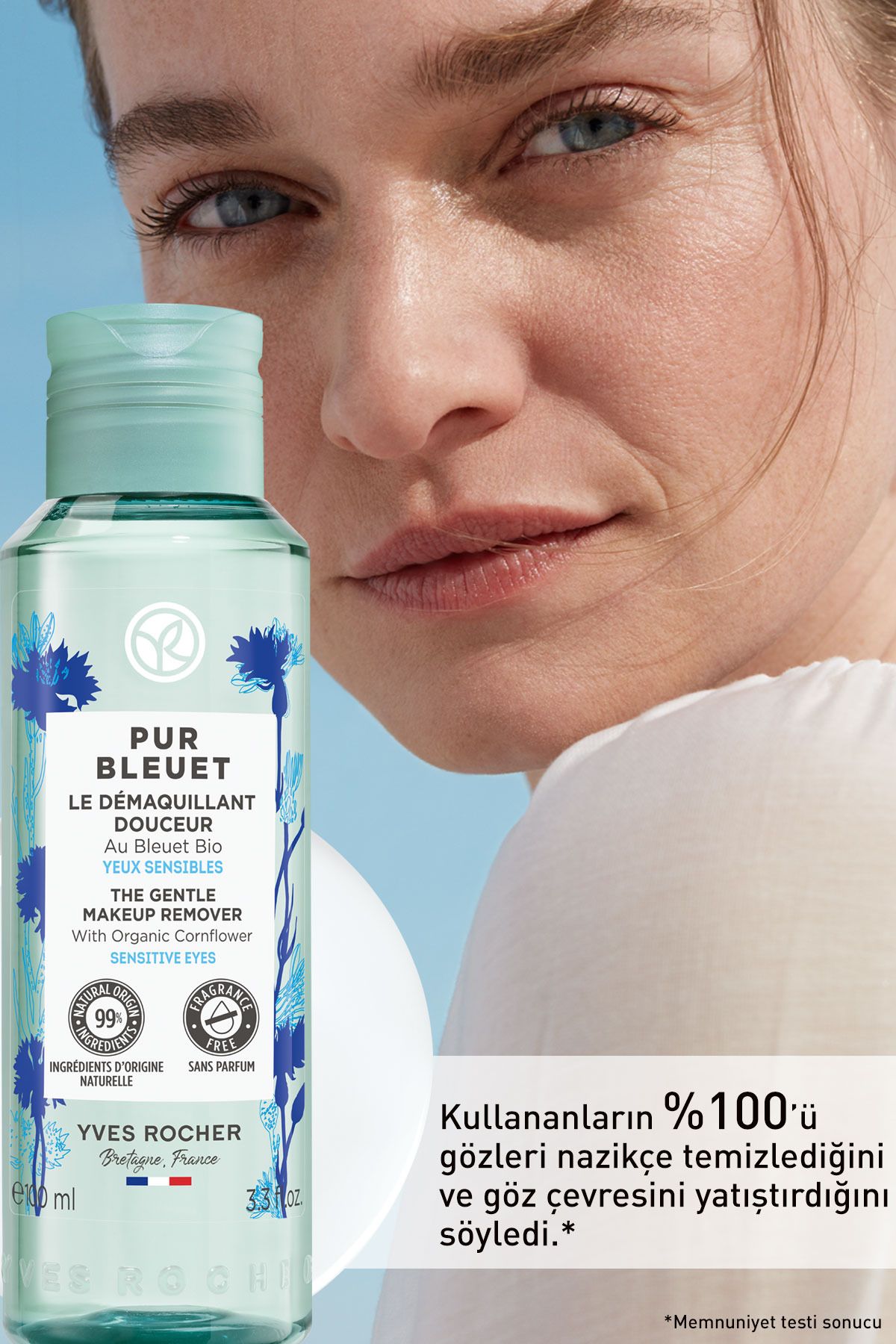 Yves Rocher پاک کننده آرایش چشم Pur Bleuet برای پوست های حساس 100 میل