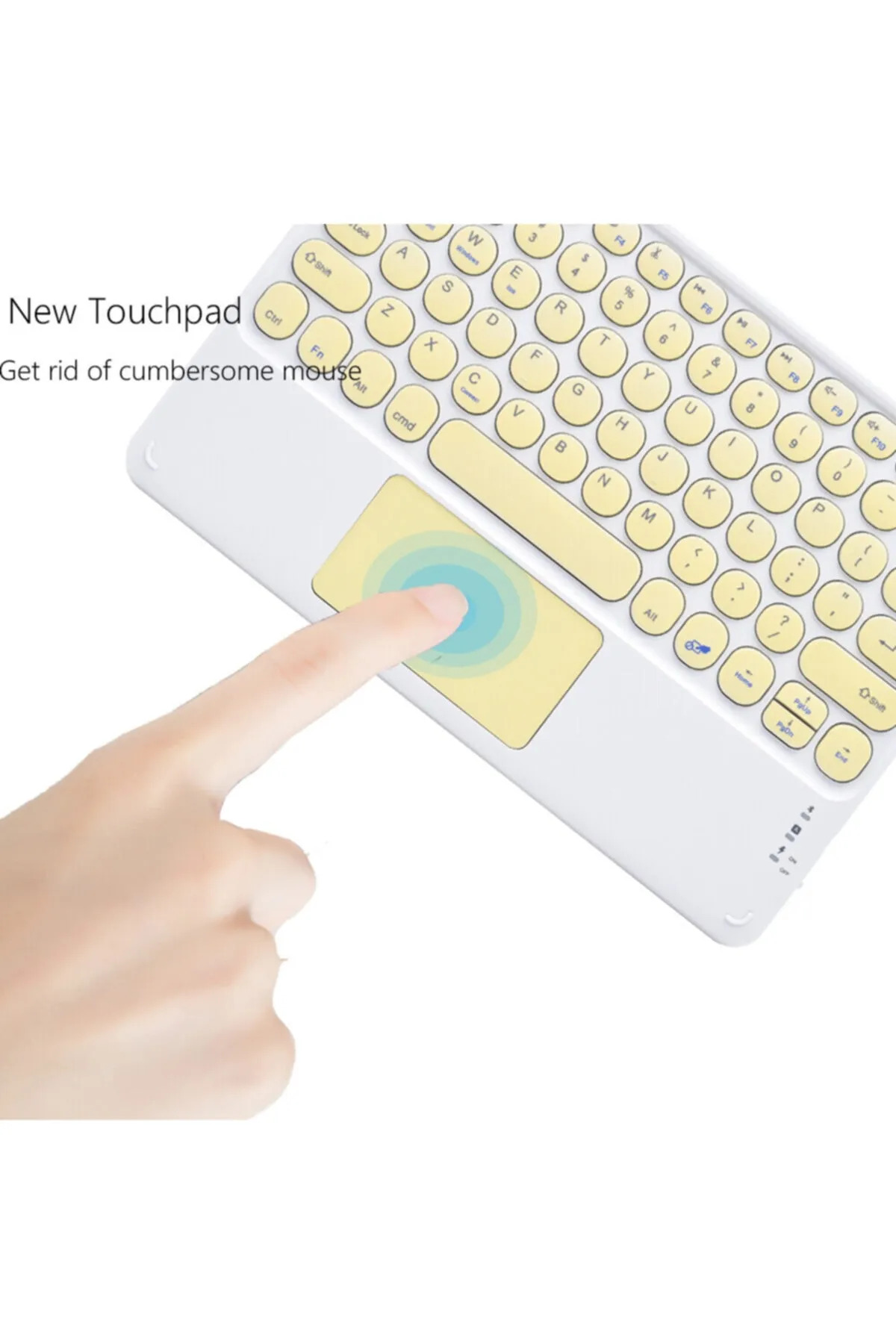Tüm Cihazlara Uyumlu Akıllı Taşınabilir Şarj Edilebilir Kablosuz Bluetooth Klavye Mause Pad 2