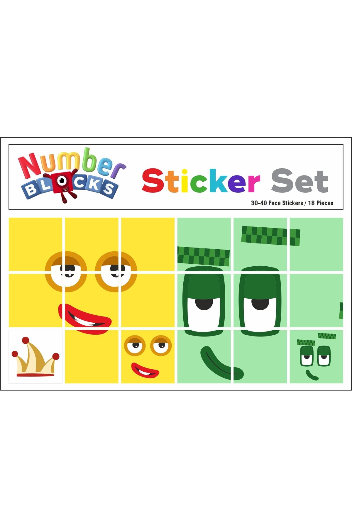 Pass Pano-Number Blocks Math Educational Unit Cube Snapcubes Head Sticker /10-100 Sticker 18 Pcs 3