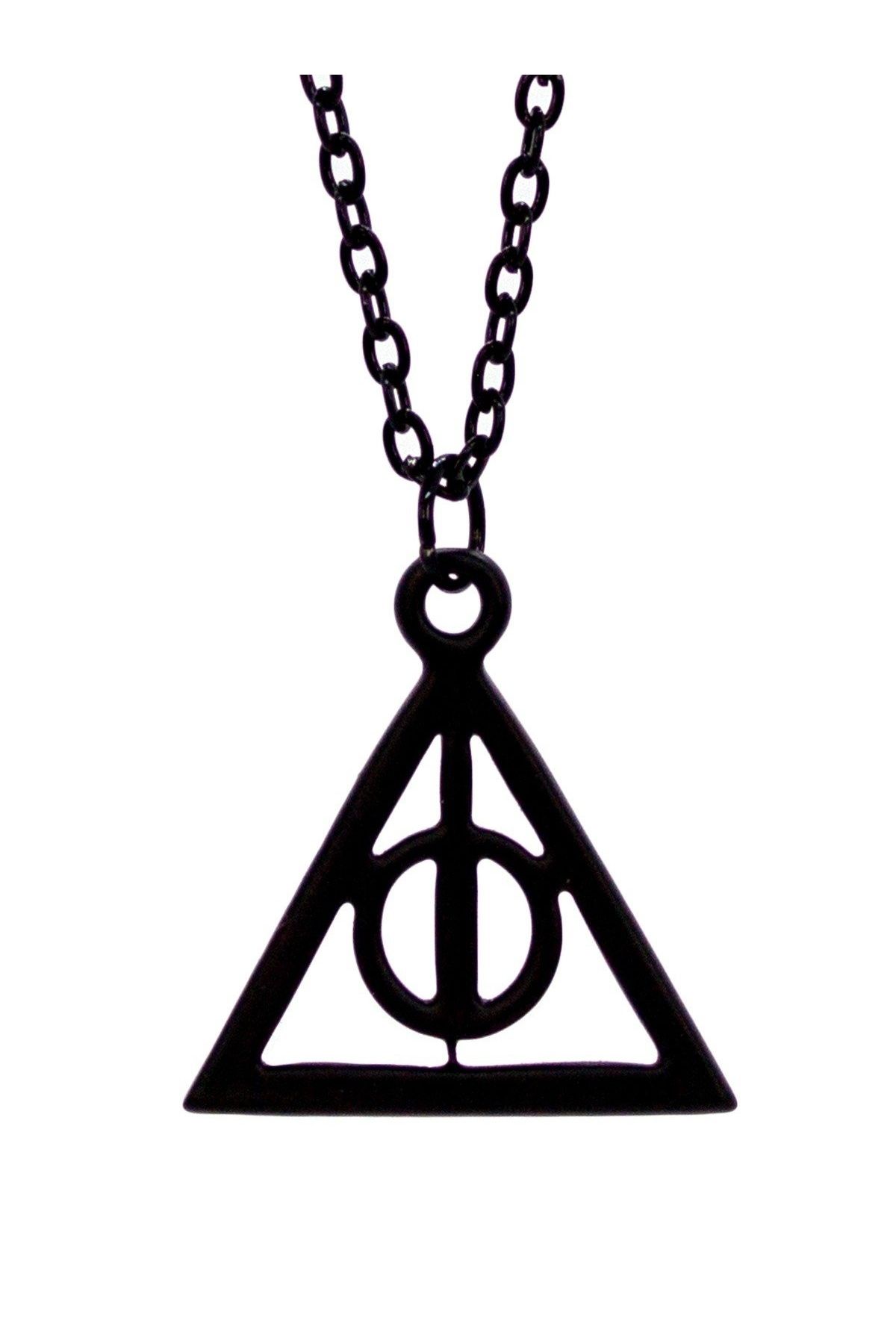 kolbi Harry Potter Deathly Hallows Necklace Black Classic Chain Triangle Necklace Trendyol