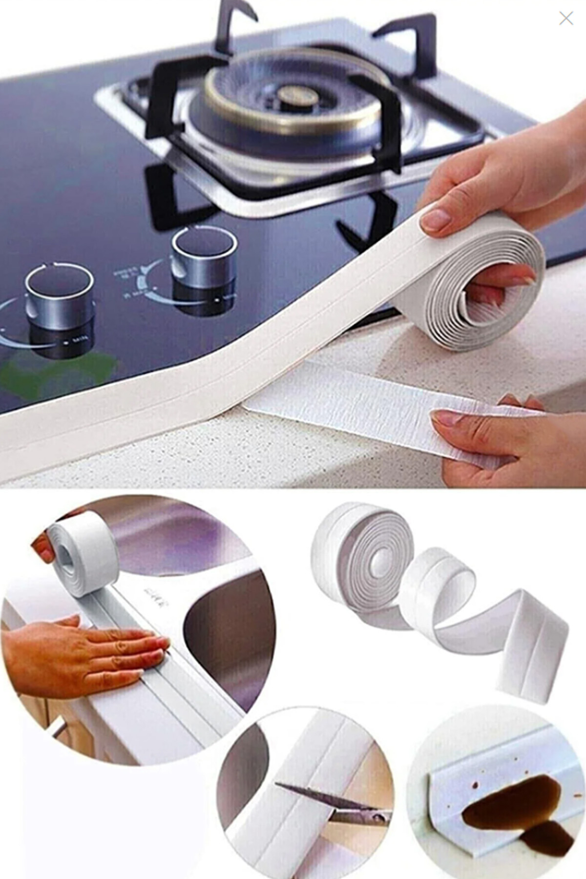 Waterproof Washbasin Countertop Bathtub Shower Bathroom Kitchen Window Insulation Strip Tape 3.2m x 38mm
