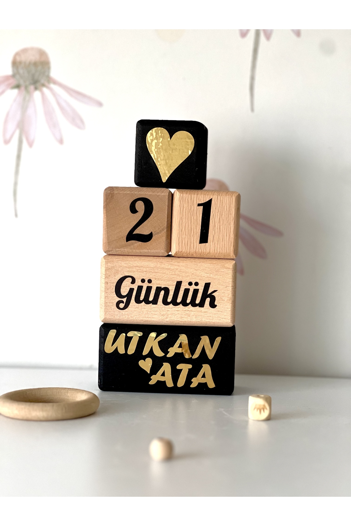 Anne bebek anı küpü siyah gold set