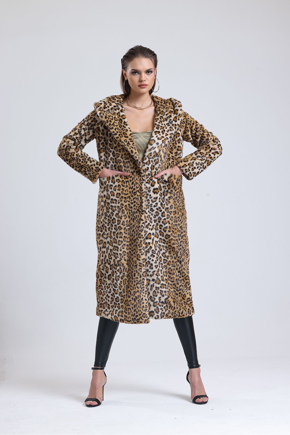 TWILLS Coat leopard print lined down coat coat women TWILLS Trendyol