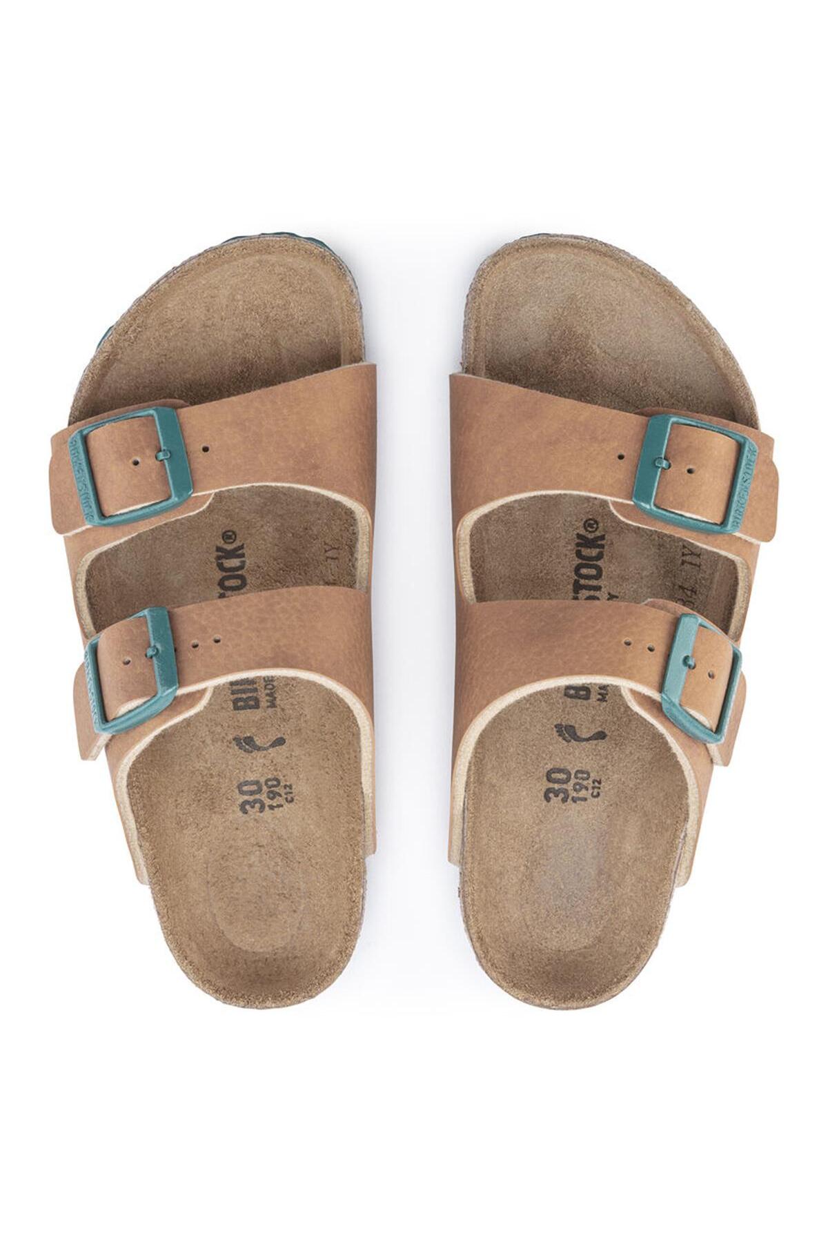 دمپایی Birkenstock بیرکن‌استوک بچه گانه خاک صحرا آریزونا بی اف 1023432 قهوه ای زنجبیلی اورجینال - تصویر 5
