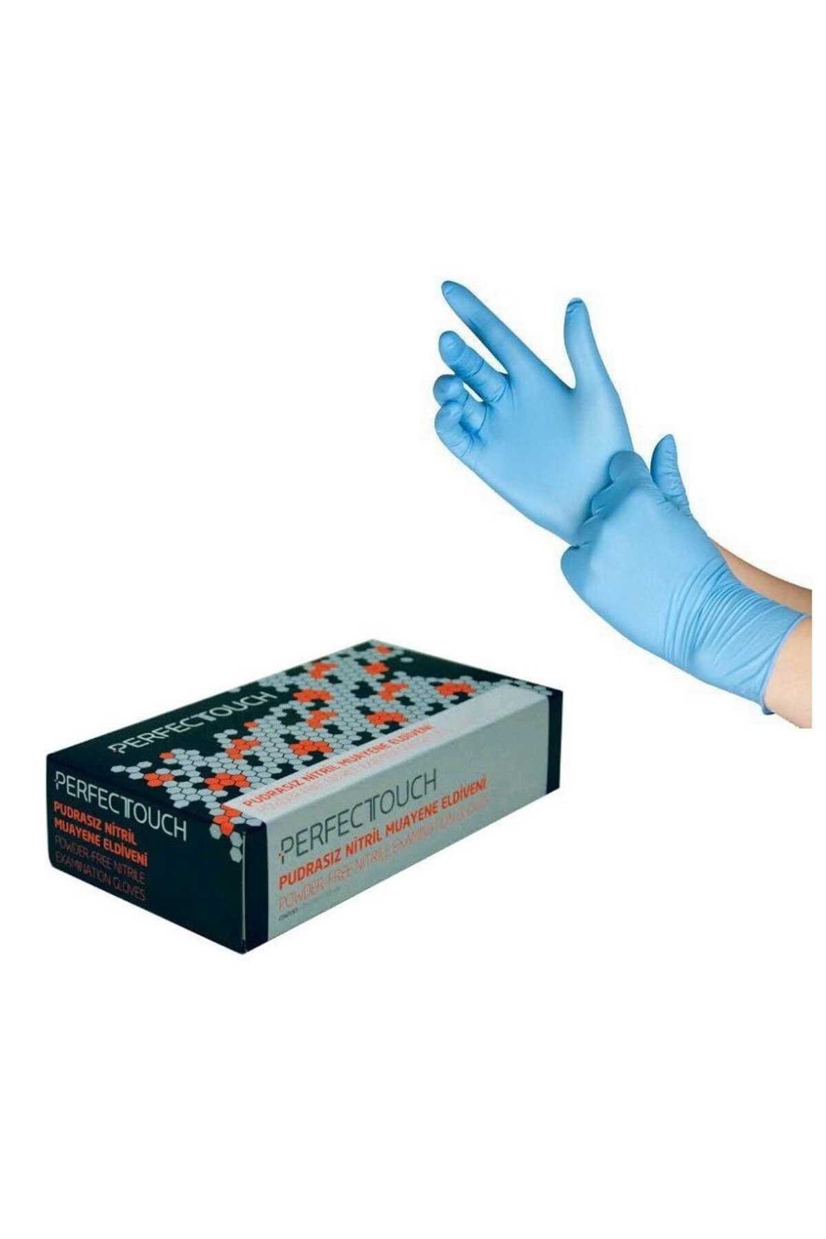 PERFECTTOUCH Perfect touch Nitril Mavi Eldiven Pudrasız Small Beden 100'lü Paket