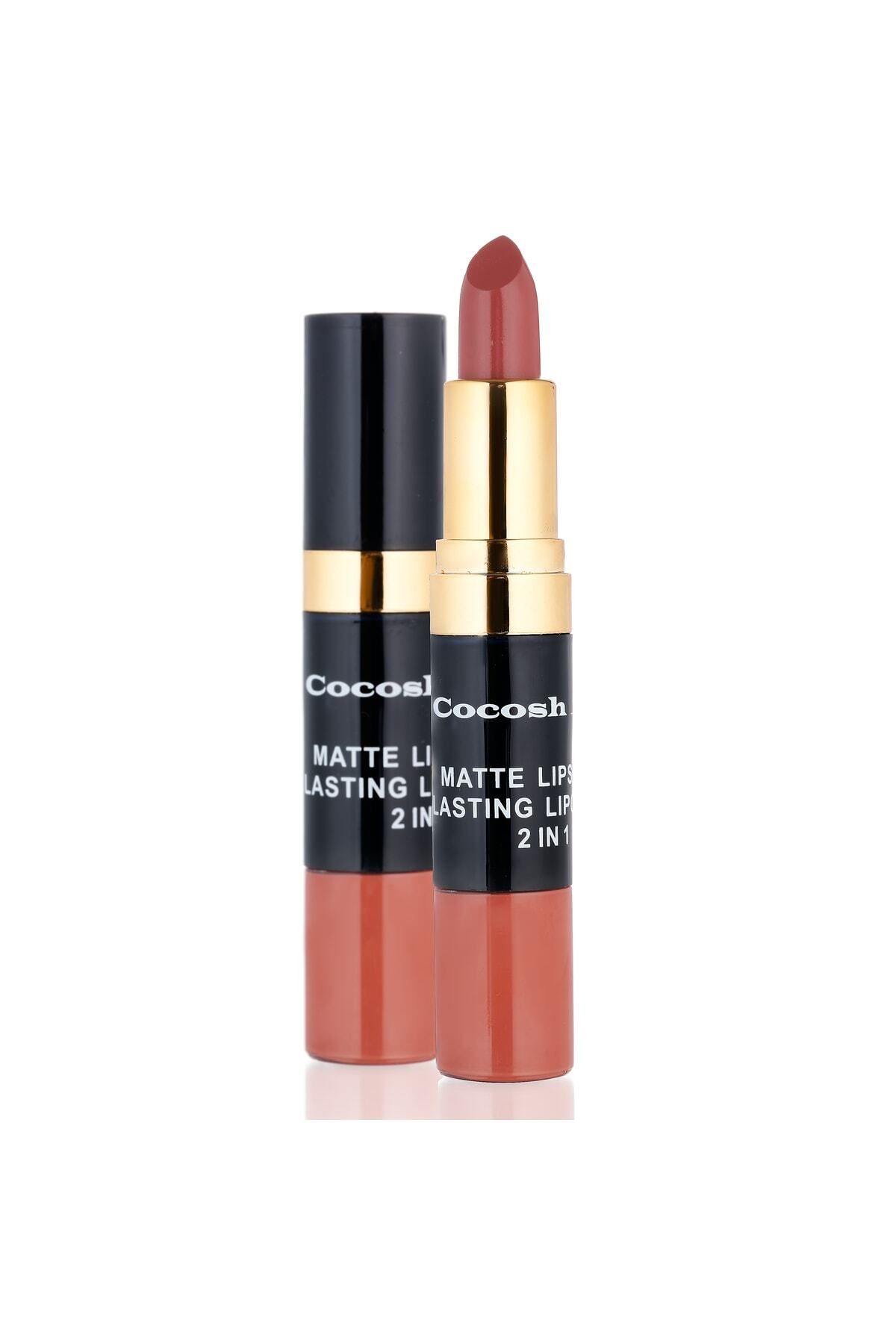 Lipstick - Matte Smile Lipstick & Lipgloss 2 in 1 08 Brick 8681569700536 Cocosh She