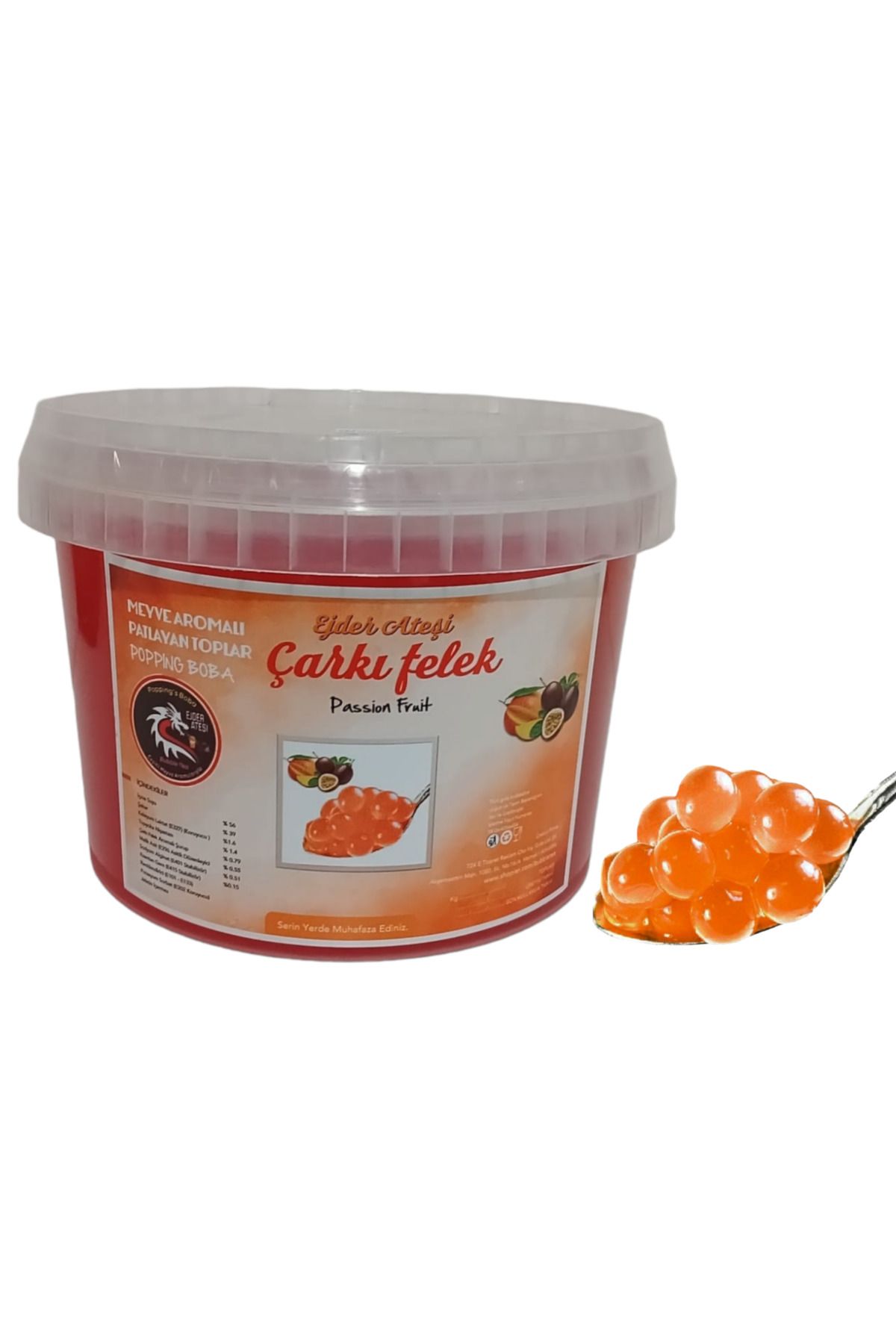 Çarkıfelek Aromalı Bubble Tea incileri 3.4 KG.