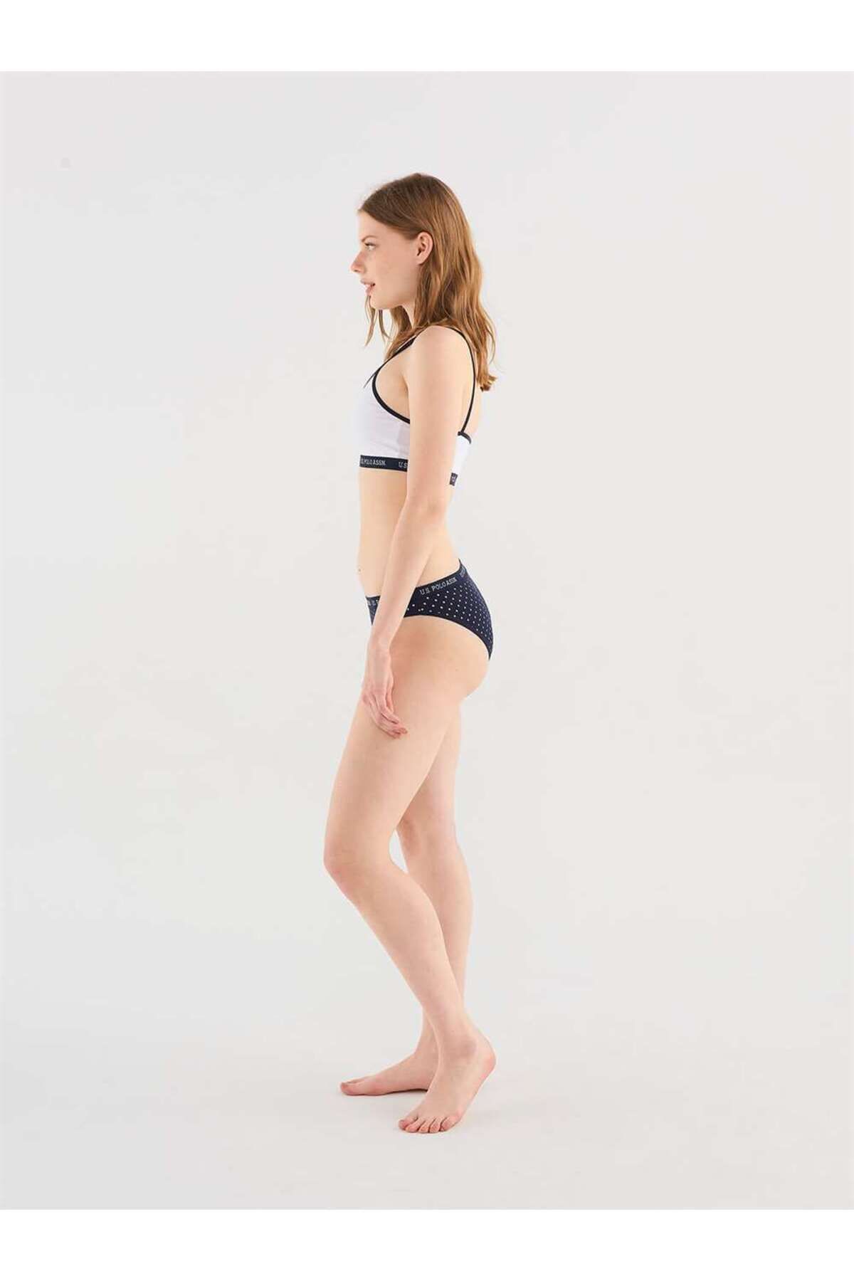 U.S. Polo Assn. Women's Navy Blue Bustier Slip Set - Trendyol