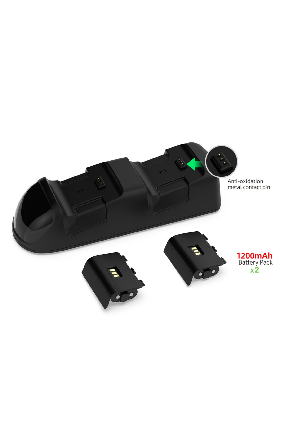 Dobe-Xbox One/series S/x Compatible Charging Station and Rechargeable Battery Set with LED Indicator 4