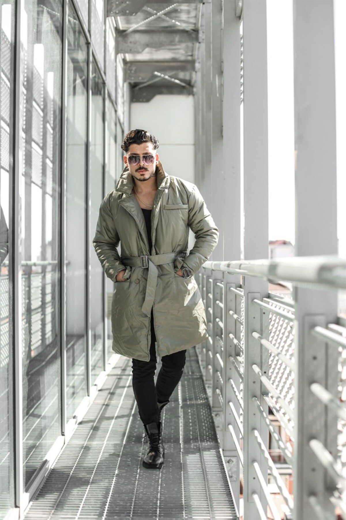 Green coat outfit for mens new arrivals