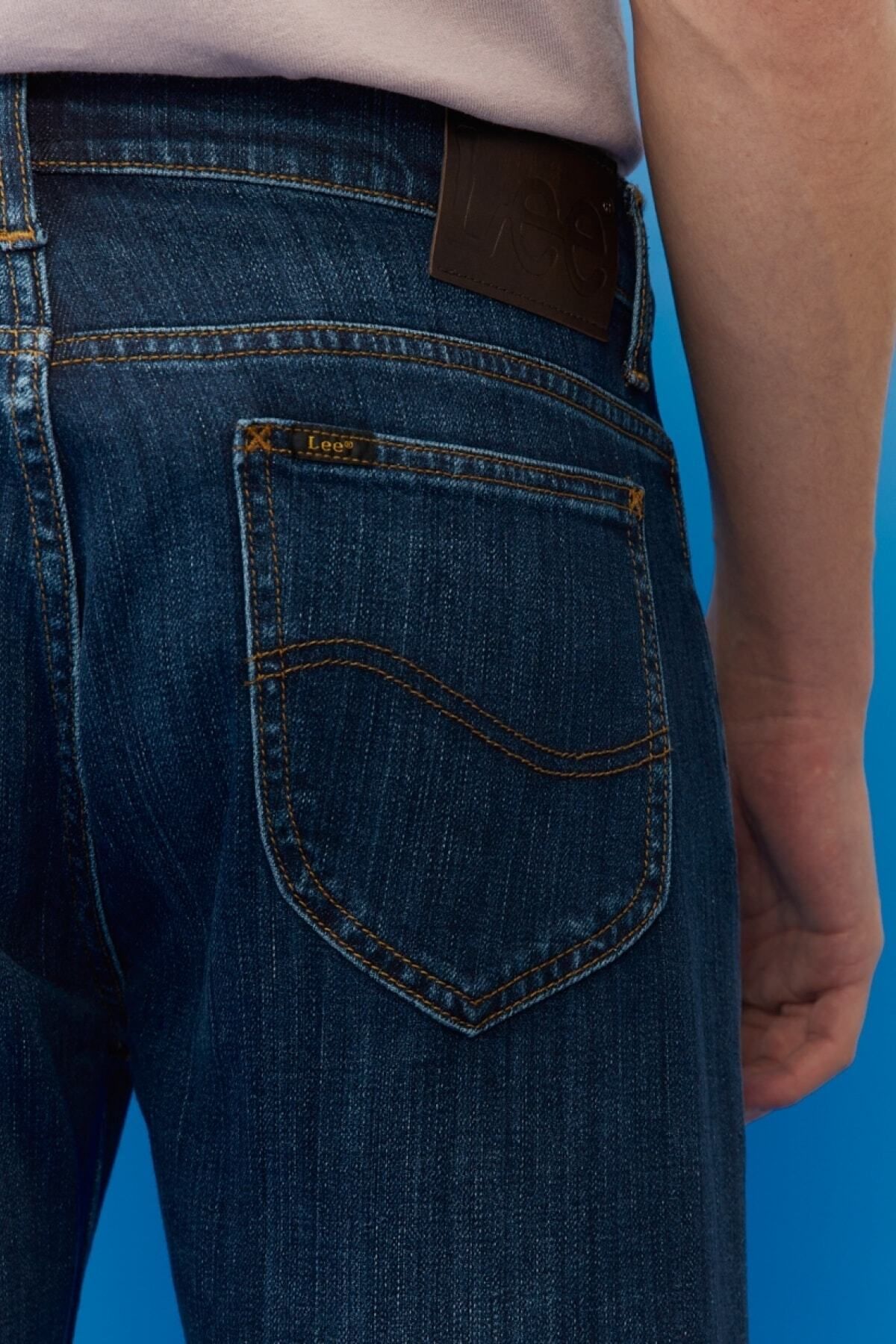 شلوار جین آبی مردانه Rider slim fit num برش کمر معمولی انعطاف پذیر Lee