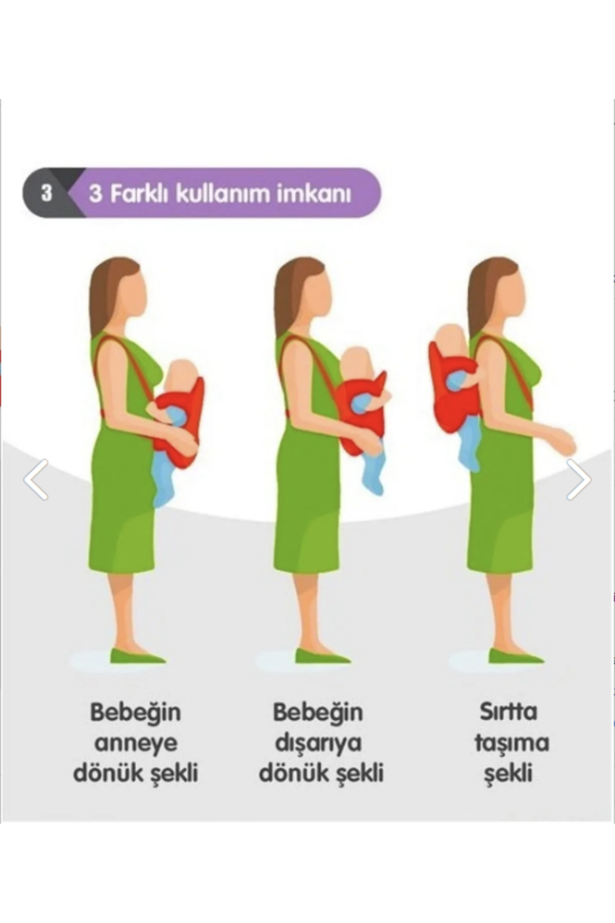 Baby Hugs Zero Plus Bel Destekli Her Yöne Kanguru Desenli Gri fotoğrafı 2 (önizleme)