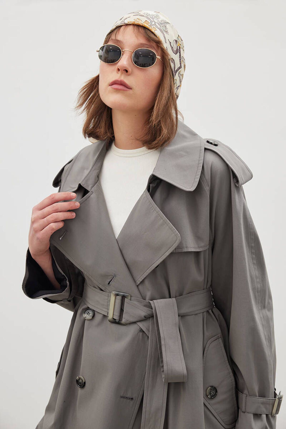 Zara blue sales trench coat