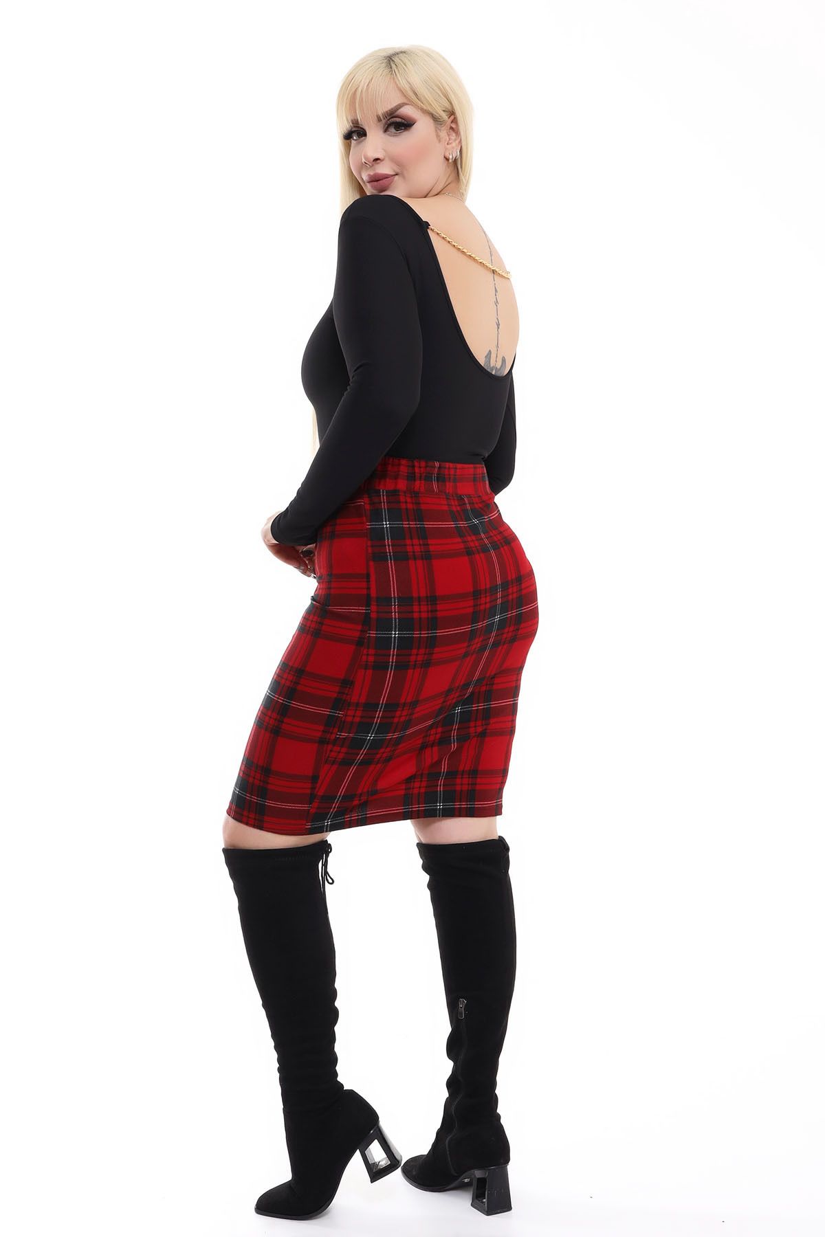 Plaid pencil deals skirt xxl