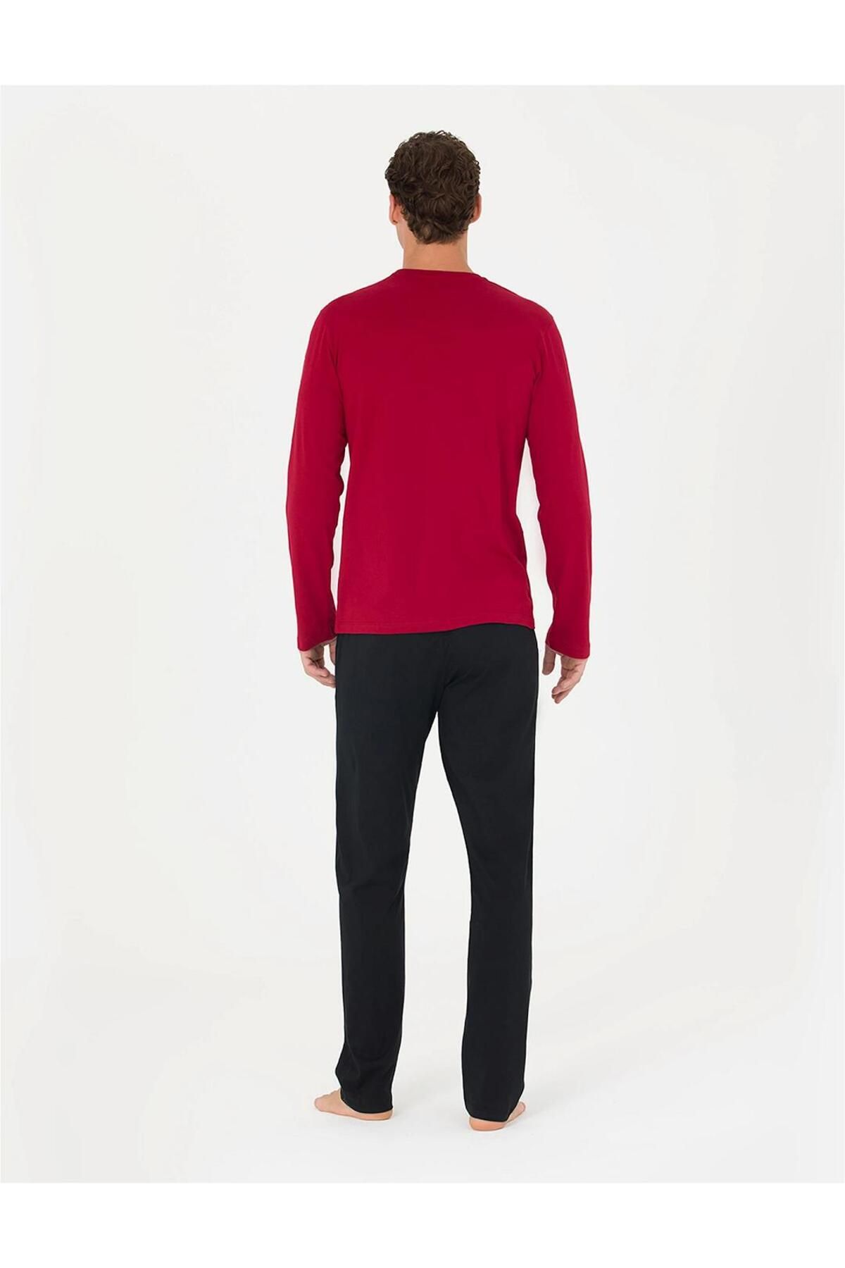 ست پیژامه قرمز مردانه لباس خواب CARDIN 6036 Pierre Cardin