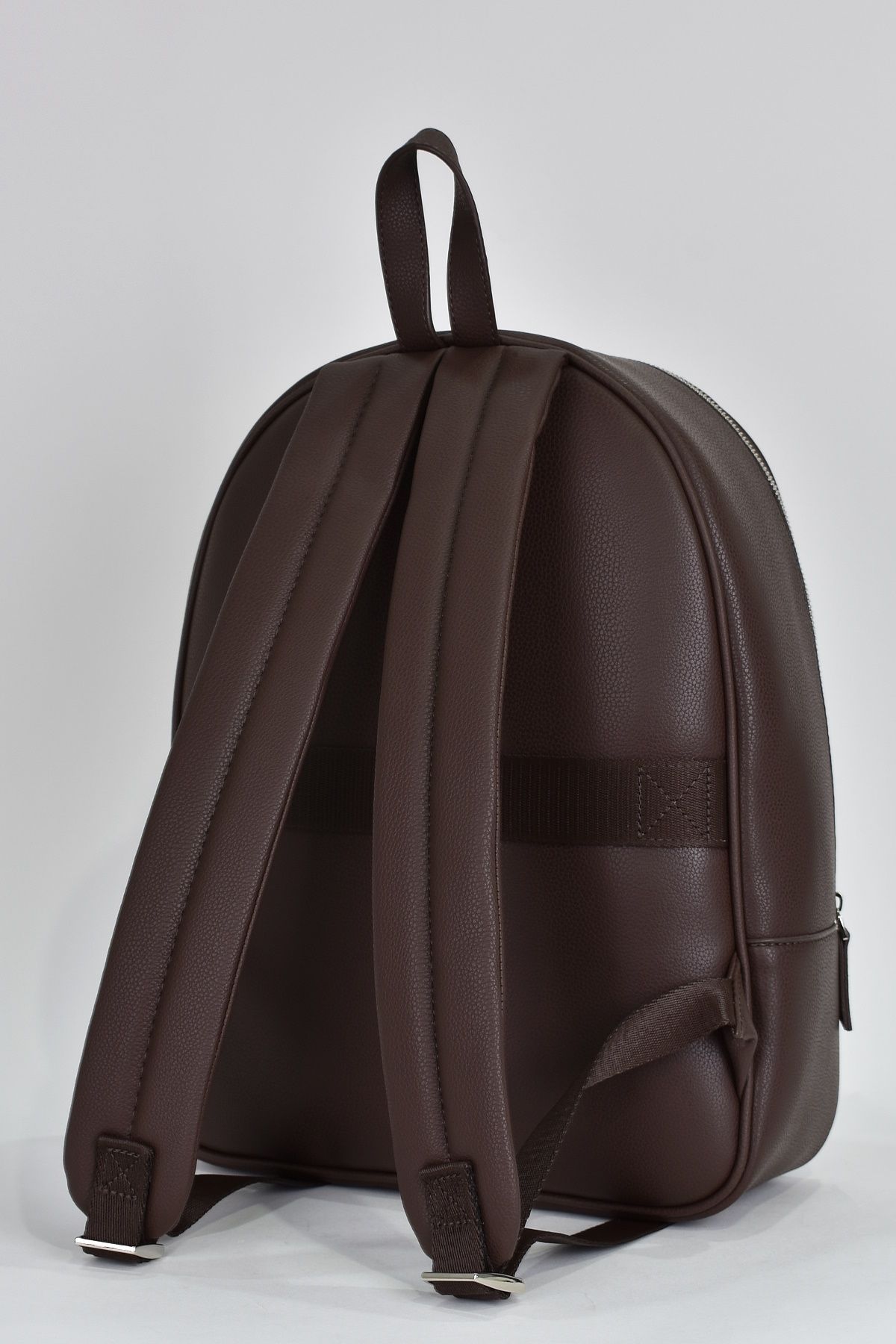 Dark brown leather backpack hotsell