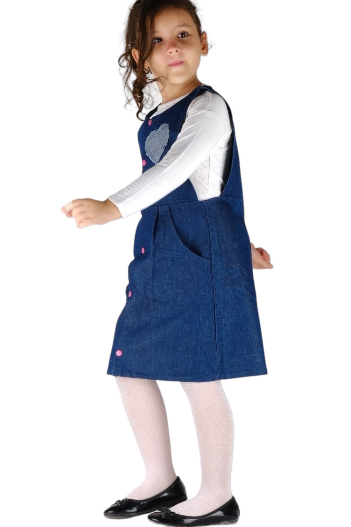 Zesku Dress Kız çocuk Jile Kot Elbise 4/6 Yaş fotoğrafı 3 (önizleme)