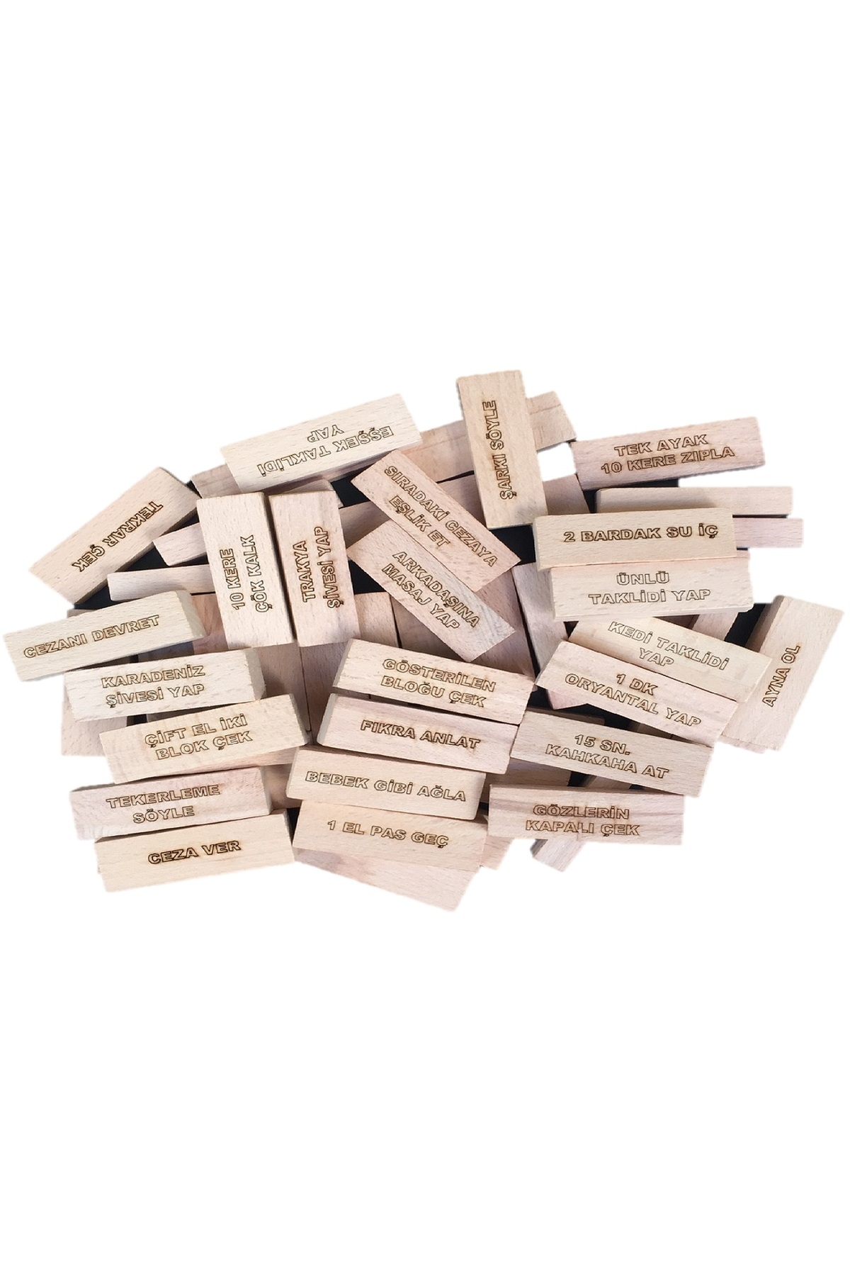 Brother Toys 54 Parça Cezalı Jenga Denge Oyunu Ahşap Kaliteli Büyük Boy fotoğrafı 3 (önizleme)