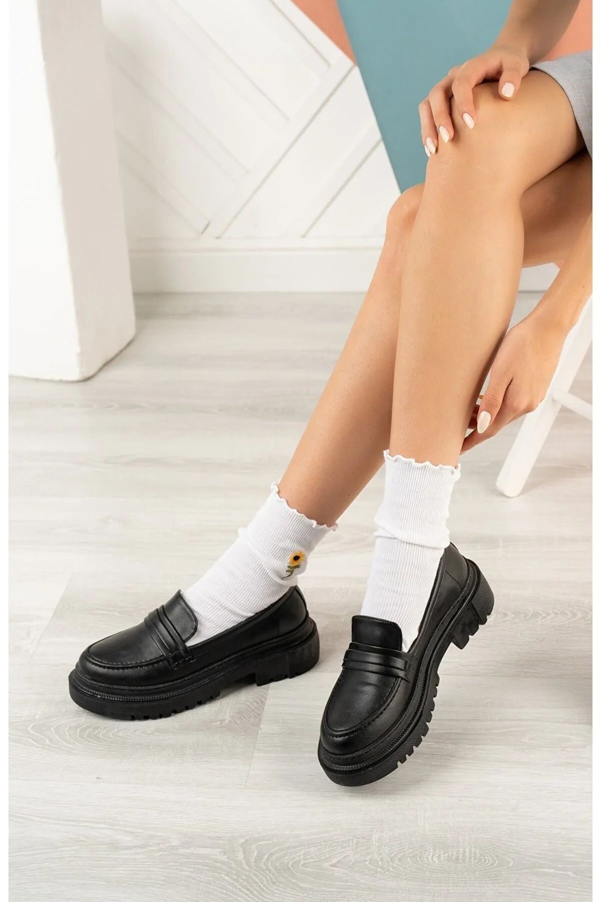 Lurji Women s Thick Sole Loafer Moccasin Shoes Trendyol