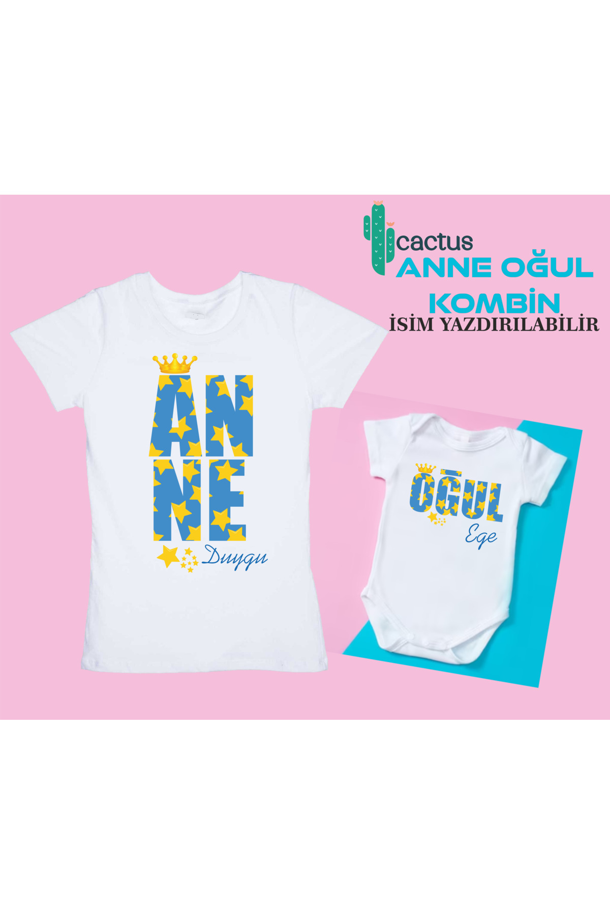 MOTHER AND SON COMBINATION ( name can be written ) (SINGLE PRODUCT, PLEASE ADD TO 2 BASKETS!)