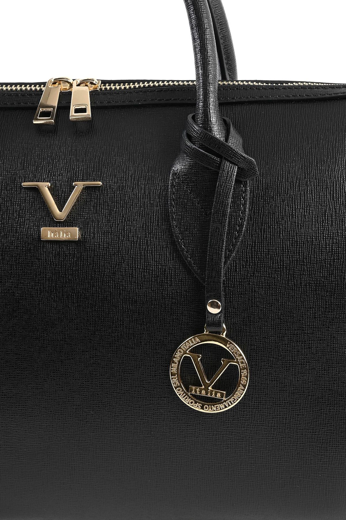 V Italia Versace 1969 Leather Croc embossed satchel handbag made in Italy  Black | eBay