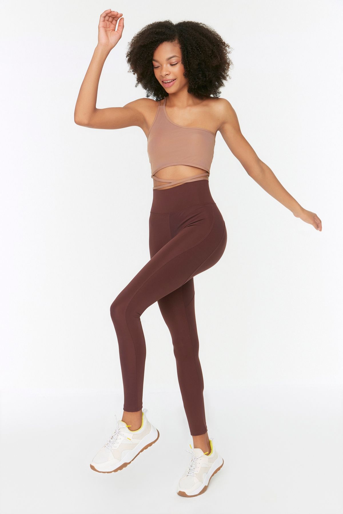 Dark brown online yoga pants