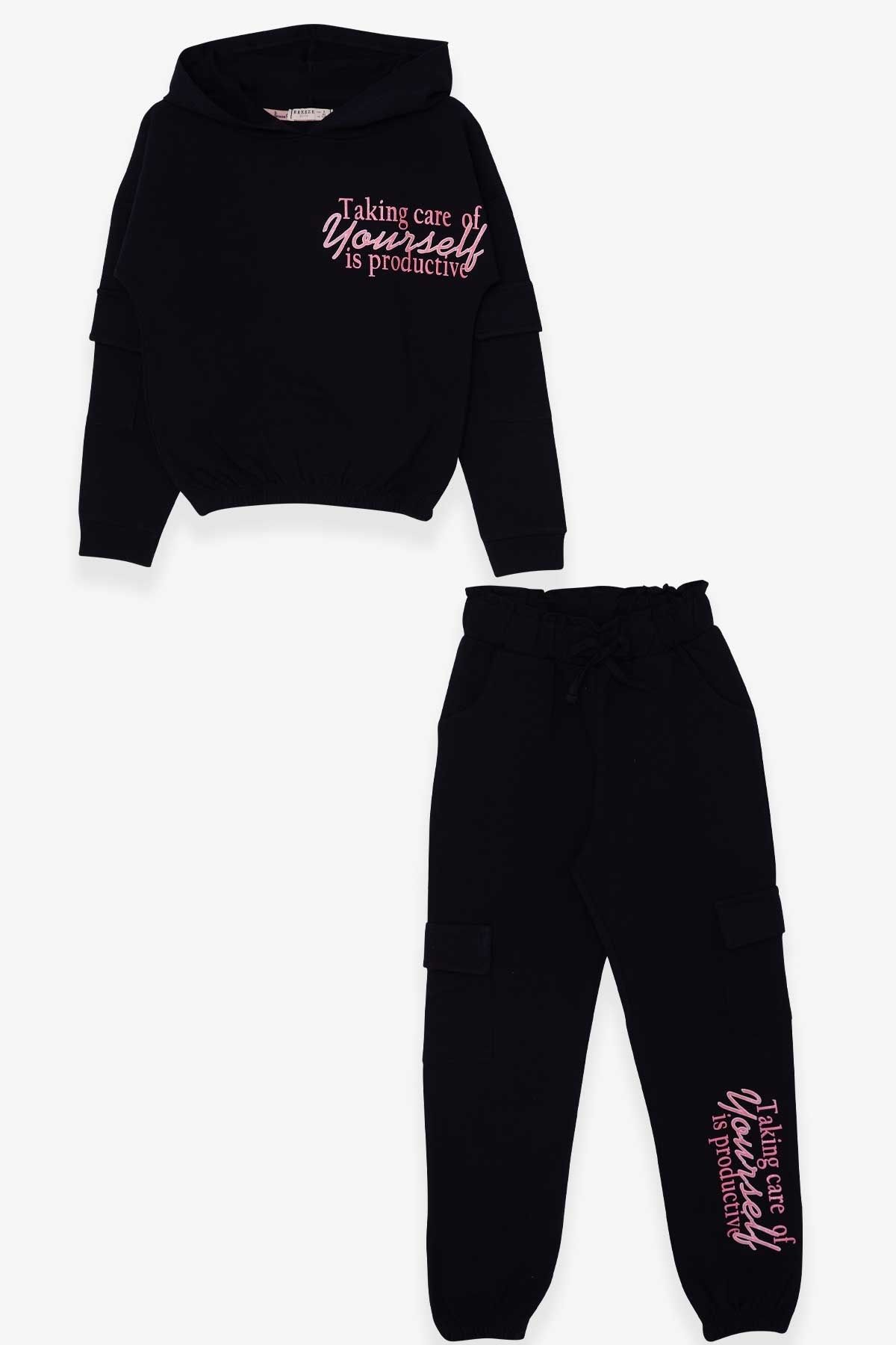Breeze Girl s Tracksuit Set with Text Printed Cargo Pocket Age 8
