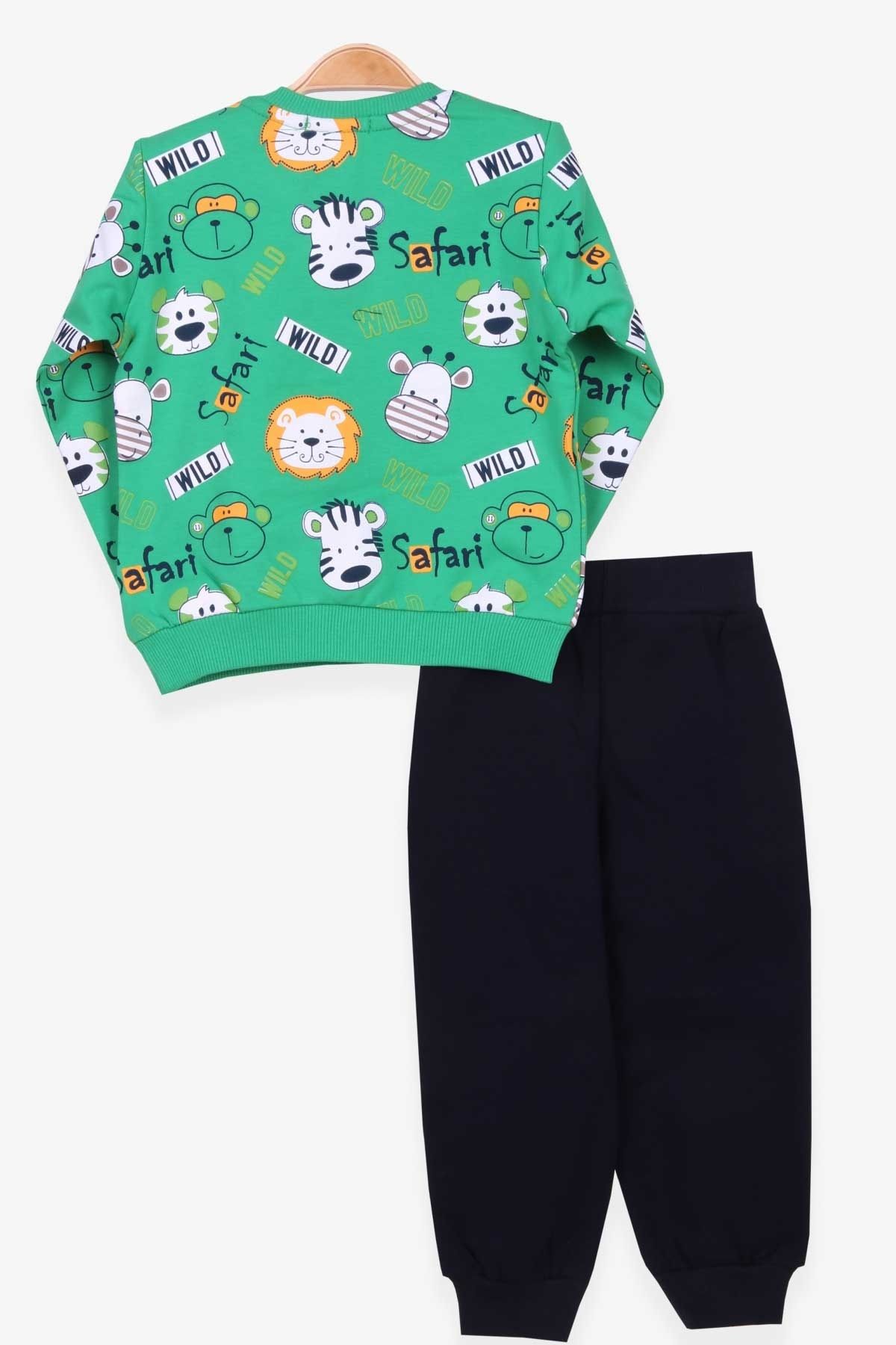Breeze Boy s Tracksuit Set with Monkey Embroidery Age 1 4 Green