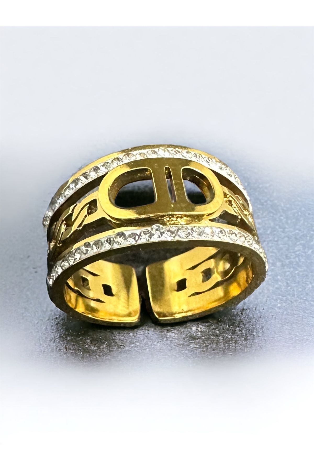 Stainless steel ring deals gold