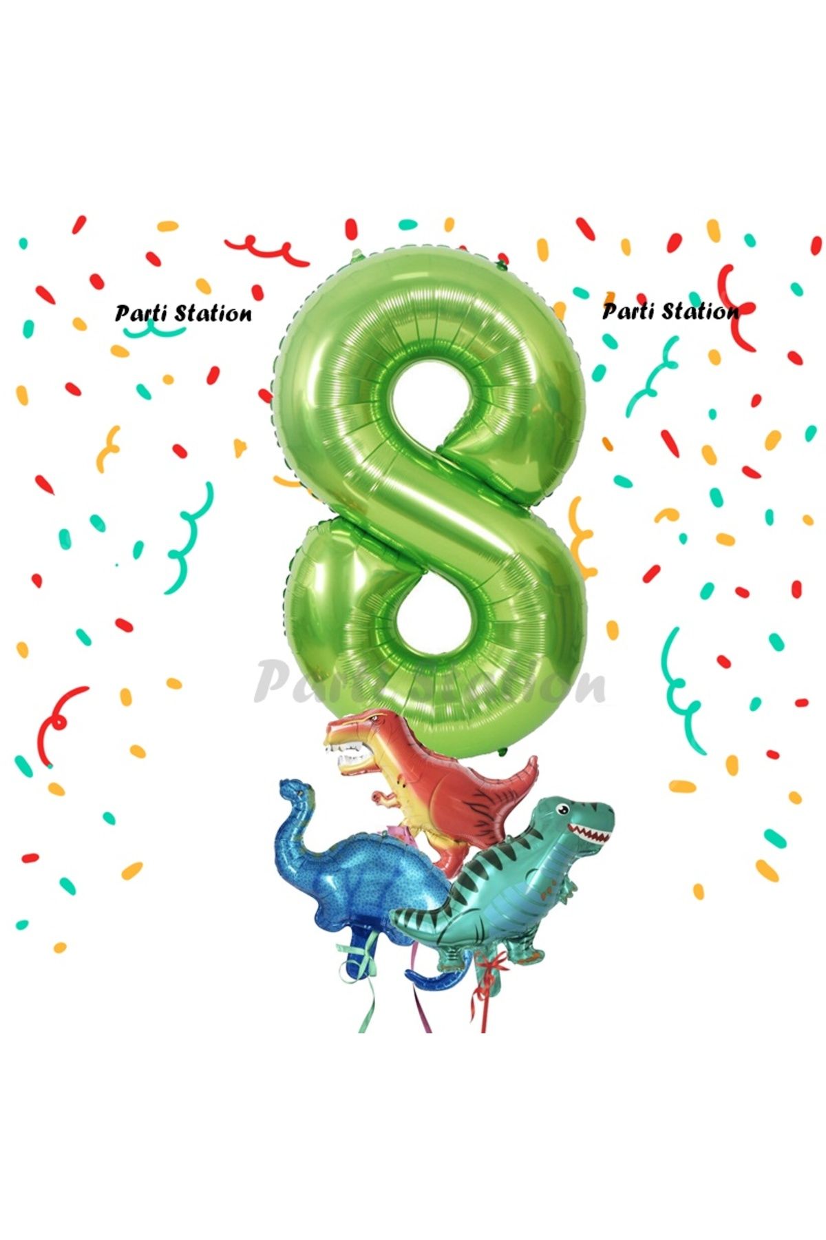Green number balloons store
