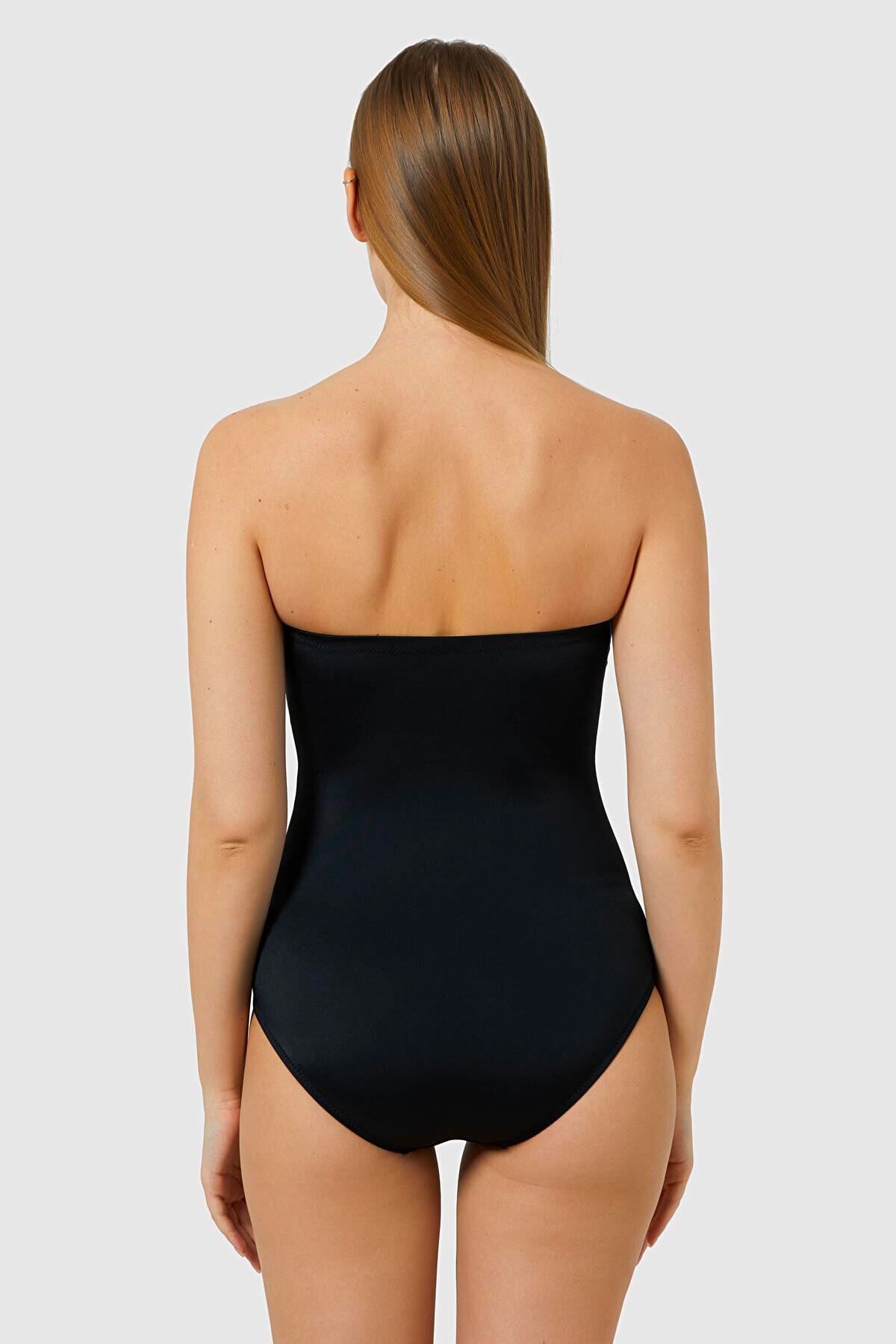 AYYILDIZ-79358 Black Strapless Swimsuit 2