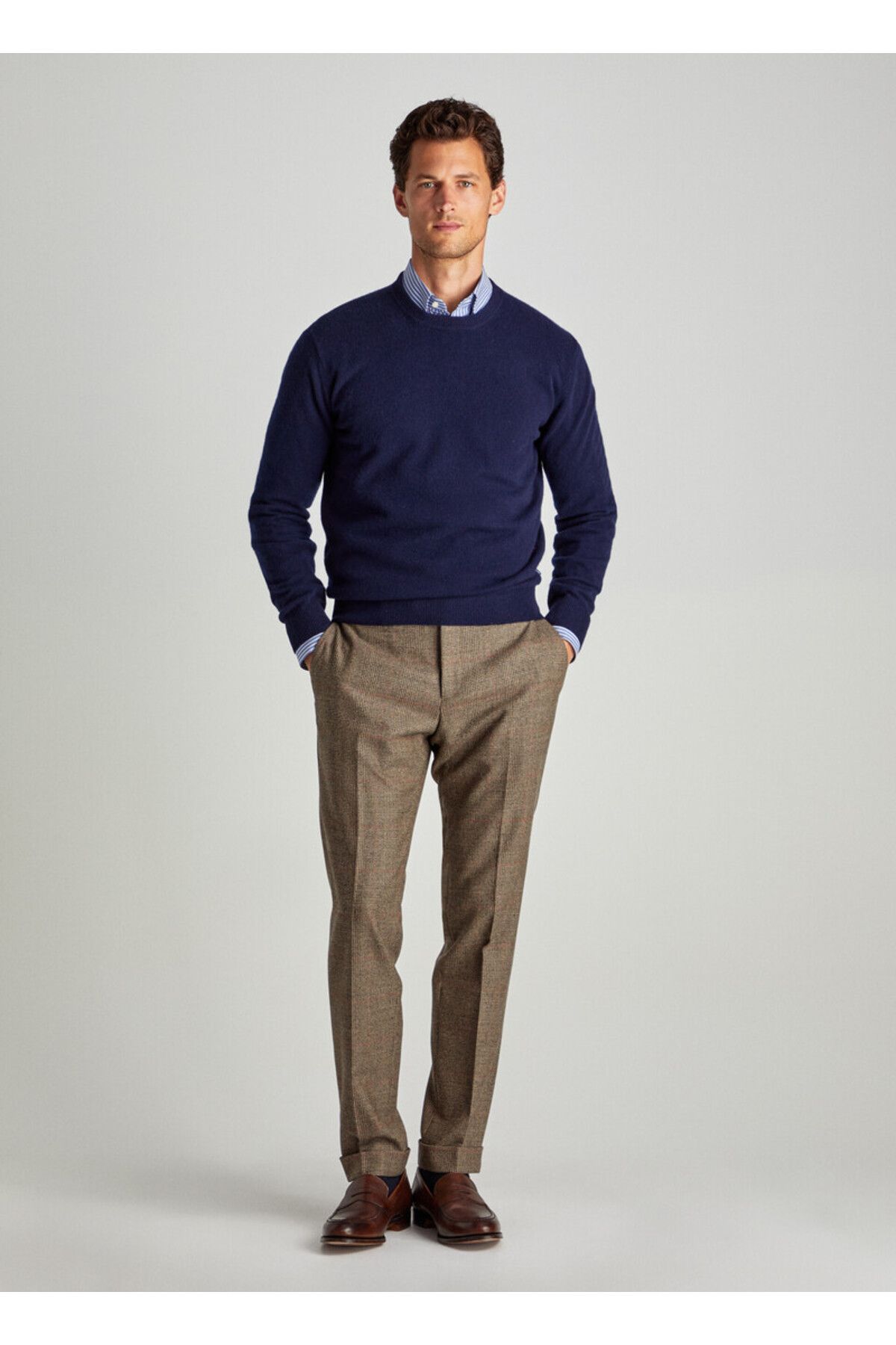 COOL TARZ Navy Blue Men s Slim Fit Crew Neck Basic Knitwear