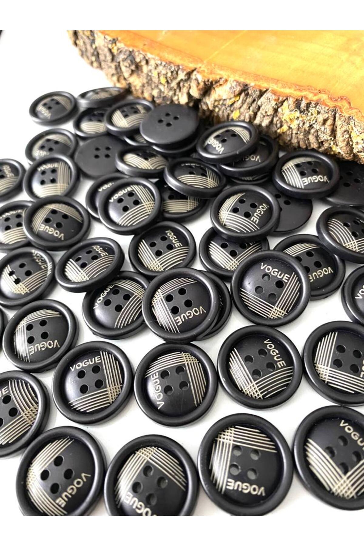 canan dizayn 21,5 MM SİYAH-BEJ POLYSTER DÜĞME (15 ADET)