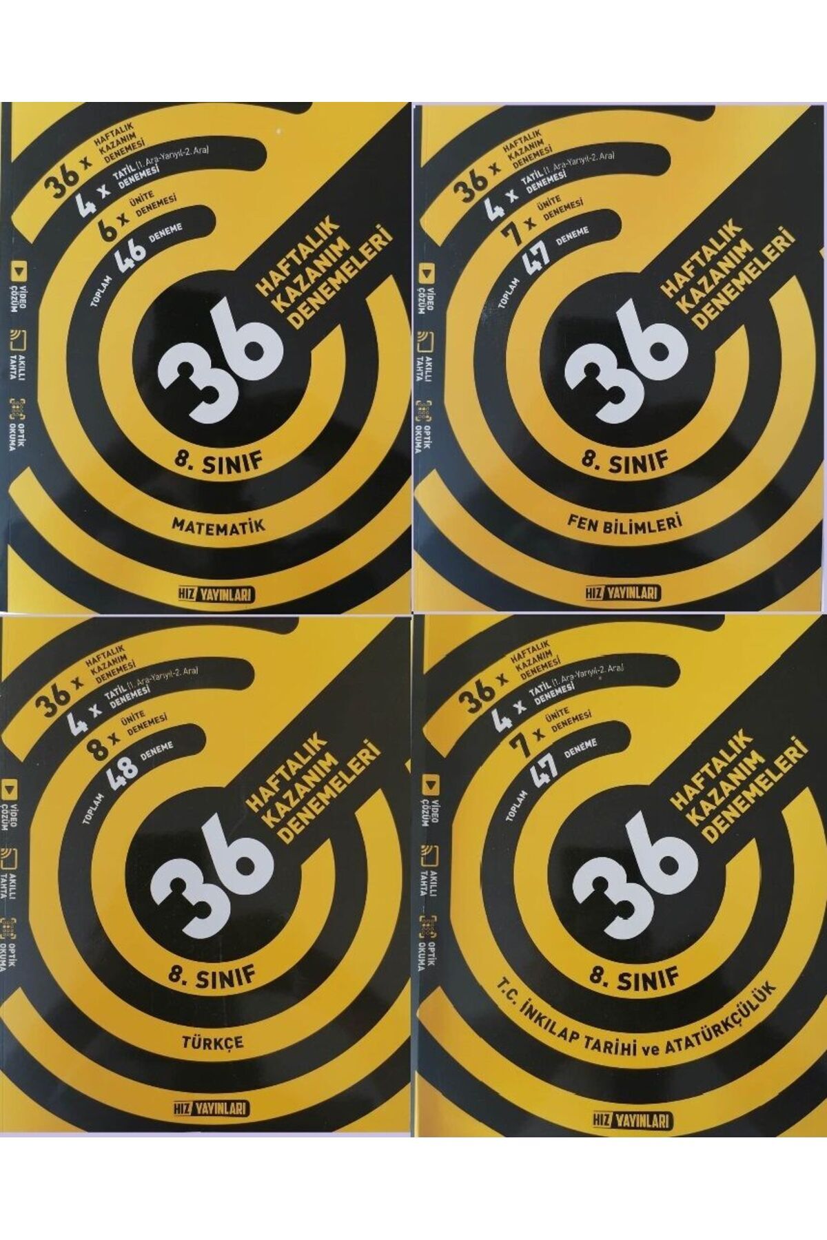 Hız Yayınları Hız 8.Sınıf LGS 36 Haftalık 4'lü Deneme Seti